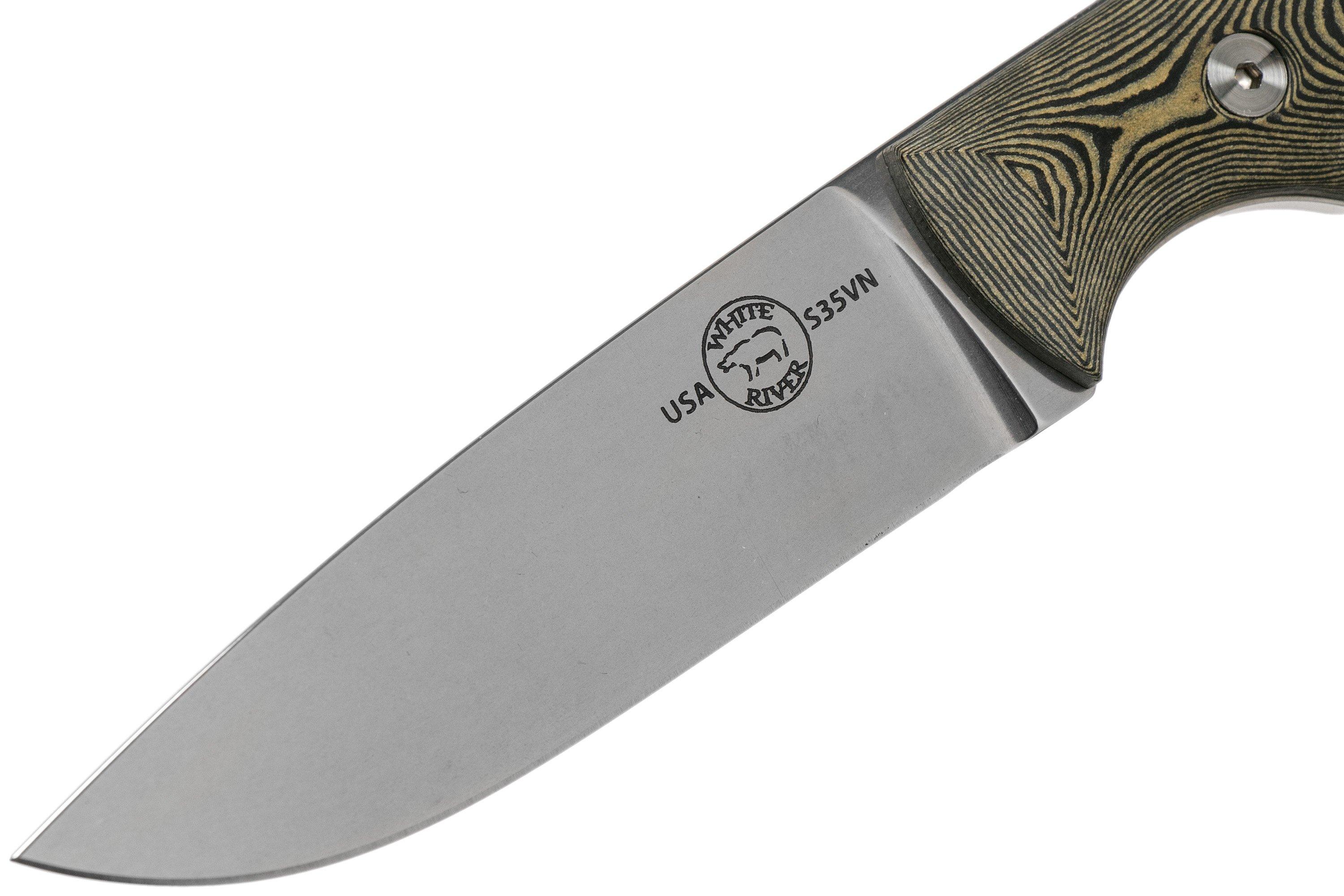 White River Knives Hunter Black & Maple Richlite couteau de chasse, Owen Baker Jr. design