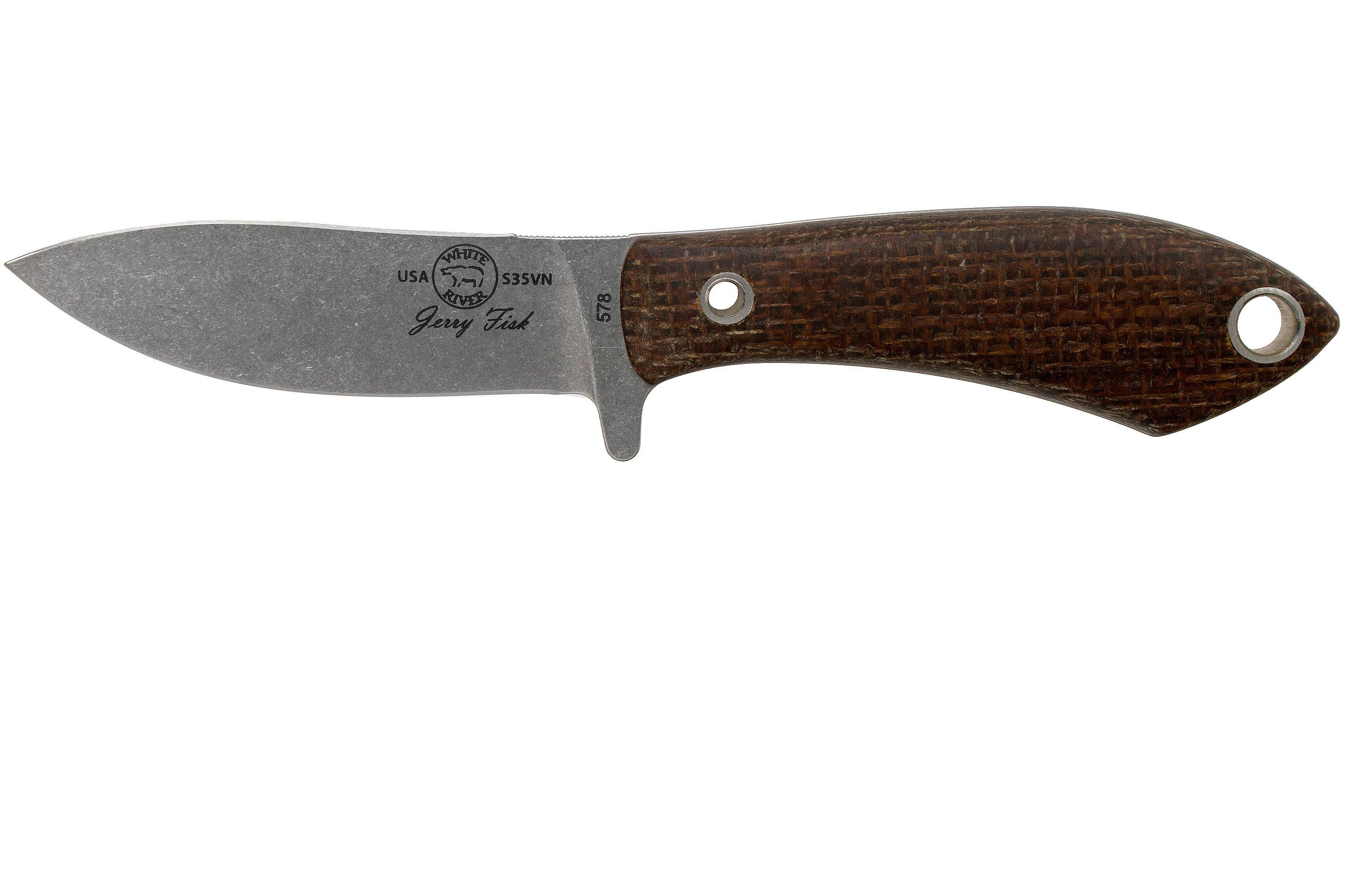 White River Knives Sendero Pack hunting knife Natural Burlap Micarta