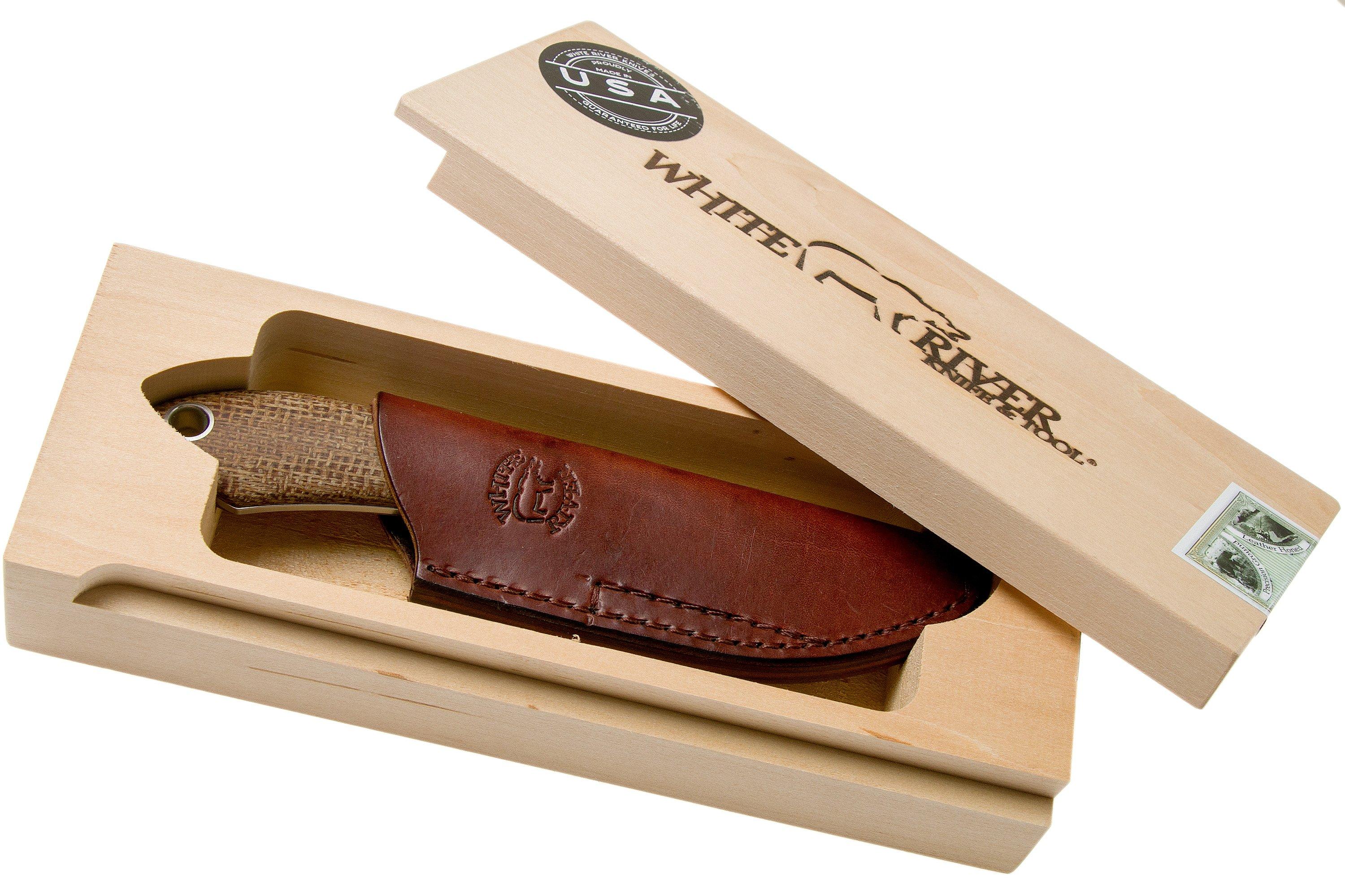 White River Knives Sendero Bush hunting knife Natural Burlap Micarta