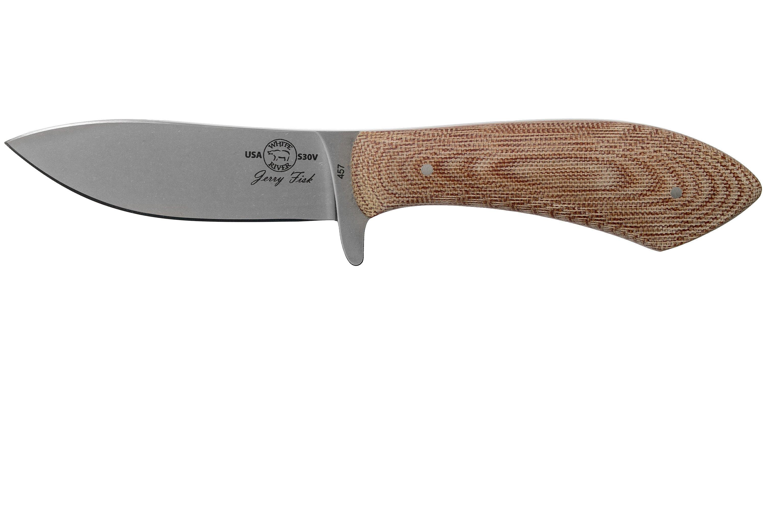 White River Knives Sendero Bush Jagdmesser Natural Canvas Micarta