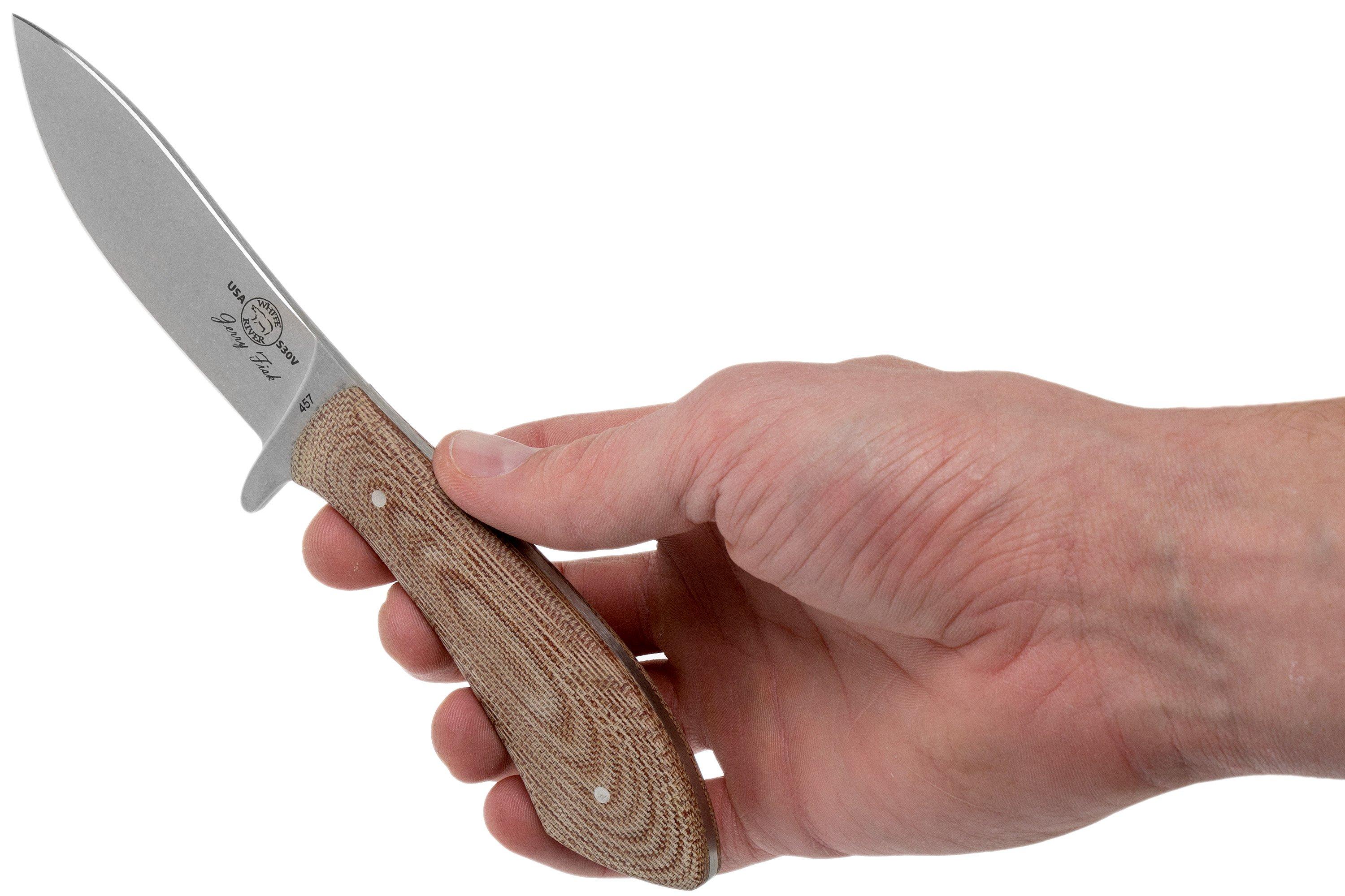 White River Knives Sendero Bush hunting knife Natural Canvas Micarta