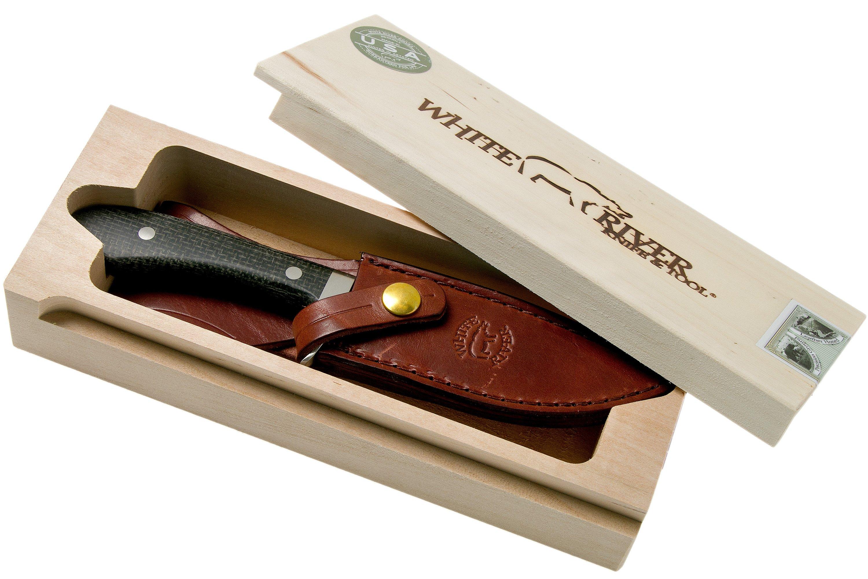 White River Knives Sendero Classic Jagdmesser Black Burlap Micarta