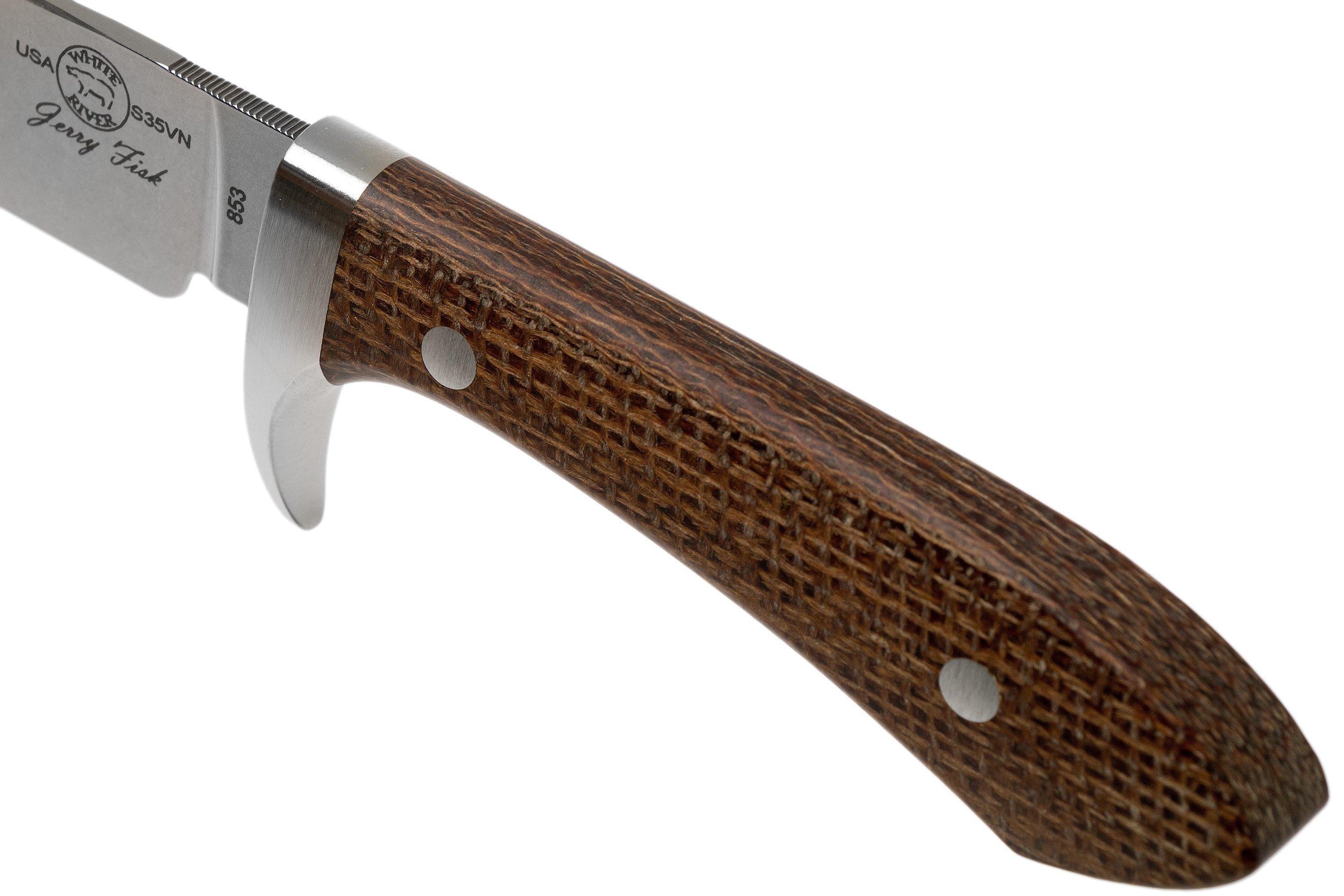 White River Knives Sendero Classic hunting knife Natural Burlap Micarta