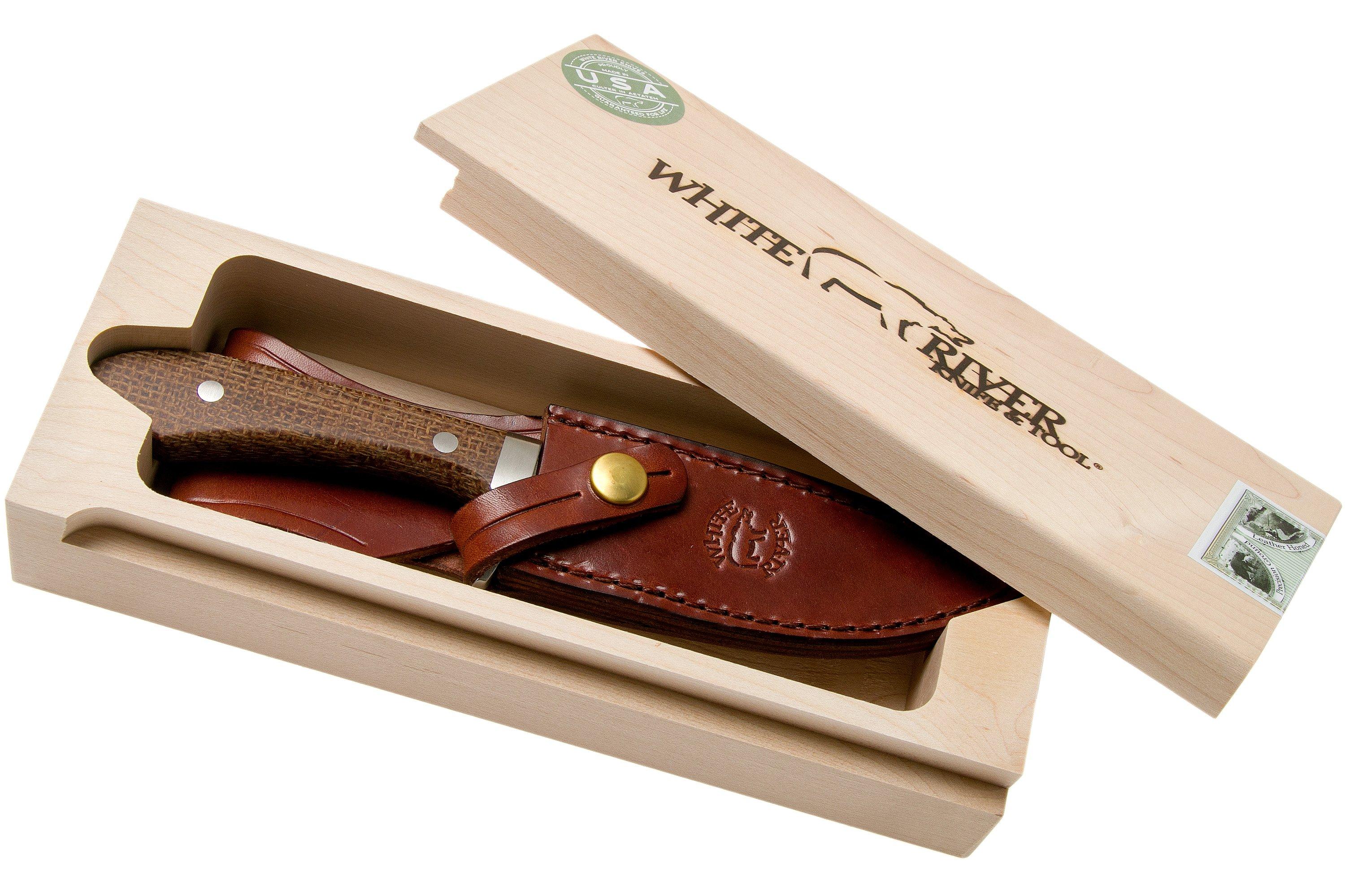 White River Knives Sendero Classic hunting knife Natural Burlap Micarta, Jerry Fisk design