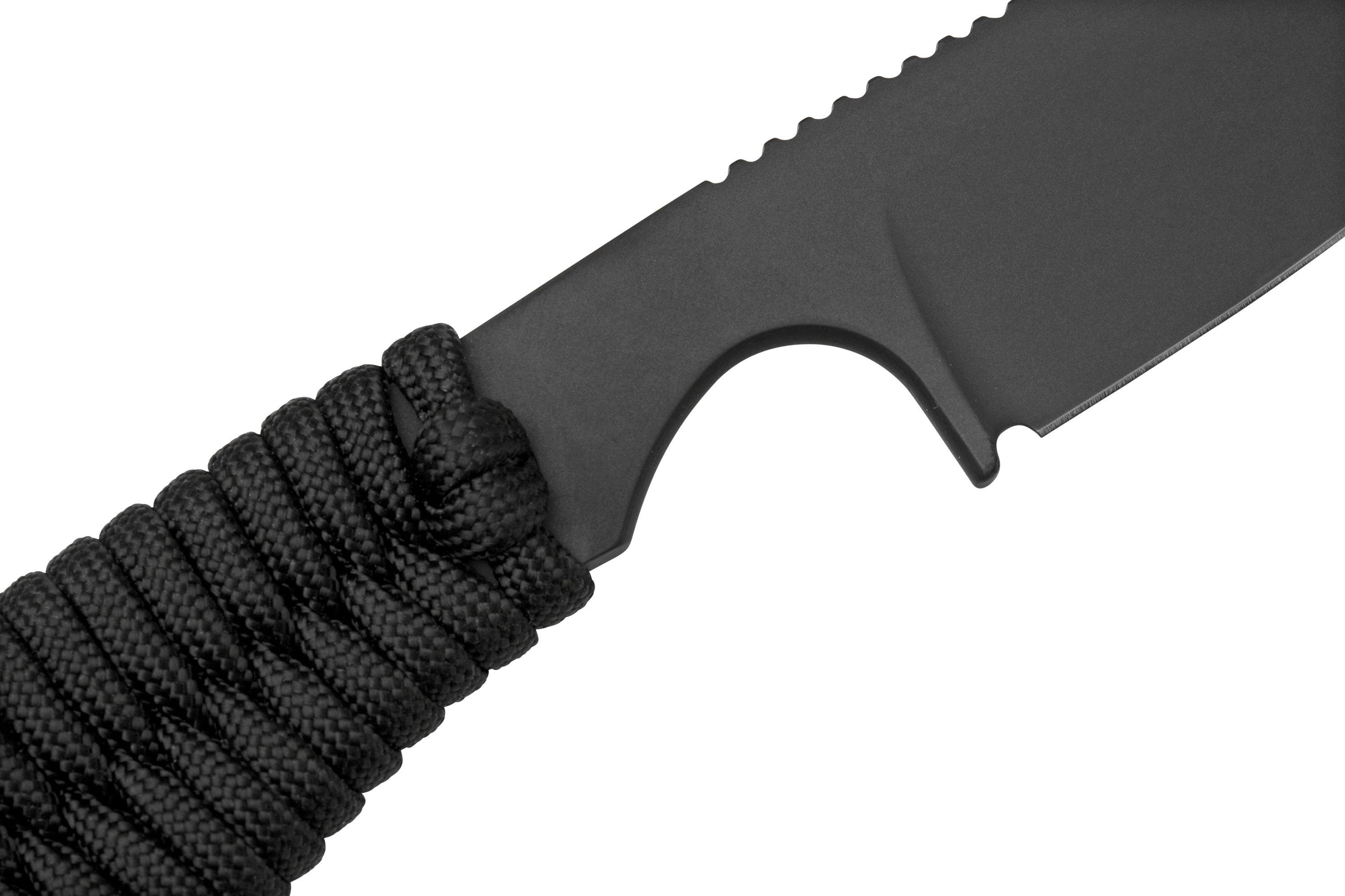 White River Knives M1 Backpacker, Black Paracord, Coated neck knife
