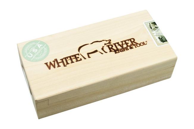 Imagen para White River M1 Backpacker WRM1-PTS-CBI Treestand Camo Paracord, Black Coated, cuchillo de cuello