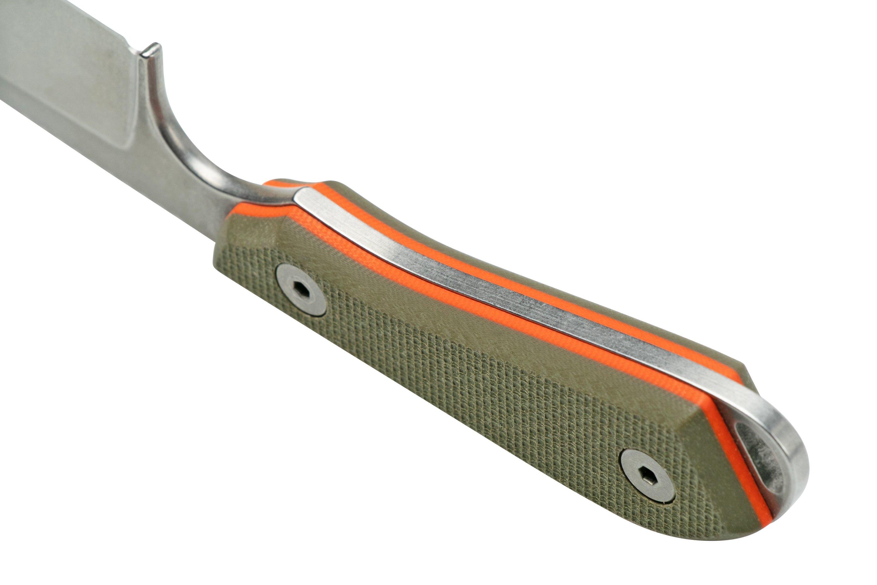 White River M1 Backpacker Pro WRM1TGO Green/Orange G10, Kydex sheath