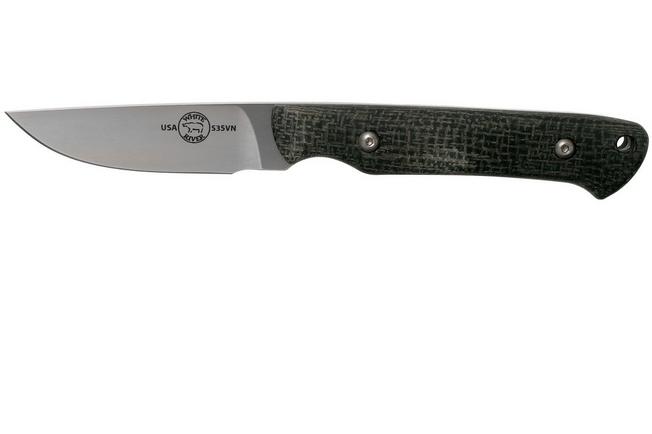 White River Knives Small Game Knife Natural Burlap Micarta hunting knife,  Owen Baker Jr. design