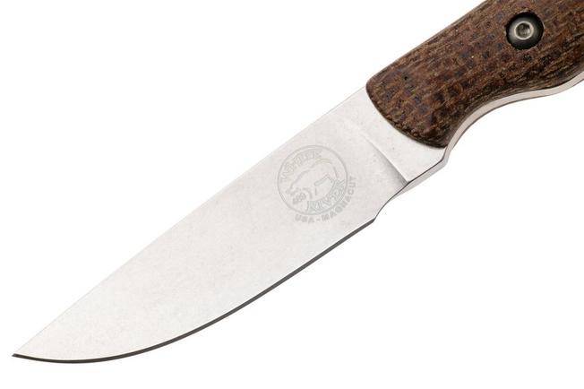 Afbeelding voor White River Knives Small Game Knife SG-BNA-MAG Stonewashed MagnaCut, Natural Burlap Micarta, jachtmes, Owen Baker Jr. design