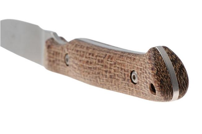 Afbeelding voor White River Knives Small Game Knife SG-BNA-MAG Stonewashed MagnaCut, Natural Burlap Micarta, jachtmes, Owen Baker Jr. design