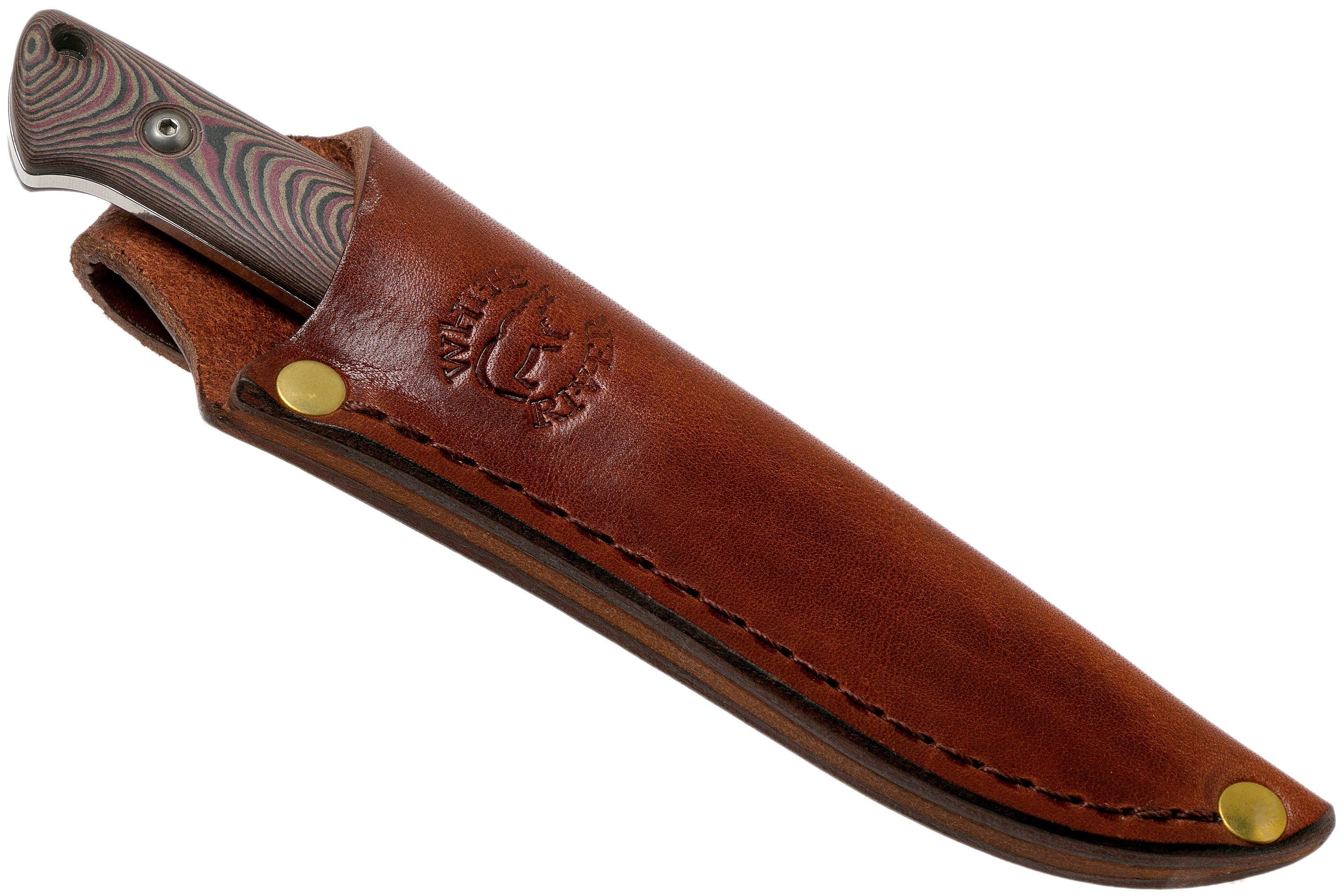 White River Knives Small Game Knife Red & Black Richlite hunting knife, Owen Baker Jr. design