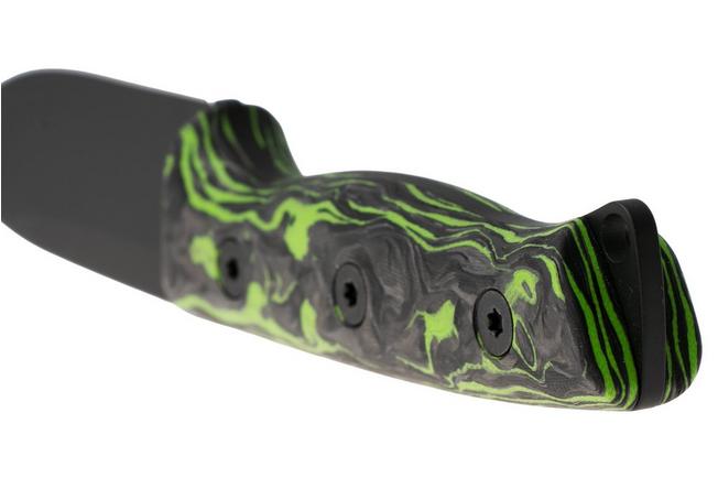 Afbeelding voor White River Ursus Cub Custom Shop Limited 2025, Cerakote MagnaCut, Green G10 Carbonfiber Marbled, bushcraftmes, Kydex schede met firesteel