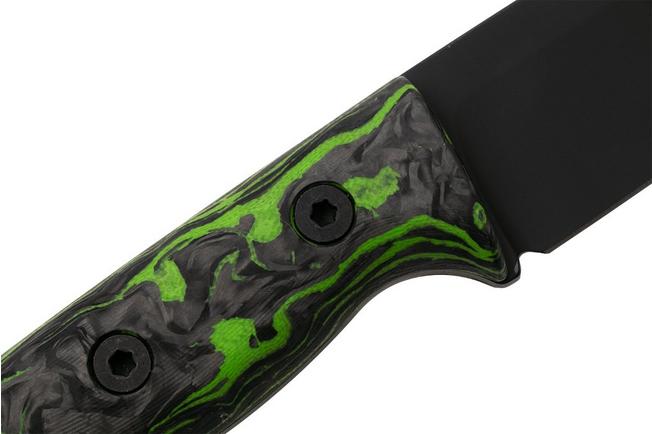 Afbeelding voor White River Ursus Cub Custom Shop Limited 2025, Cerakote MagnaCut, Green G10 Carbonfiber Marbled, bushcraftmes, Kydex schede met firesteel