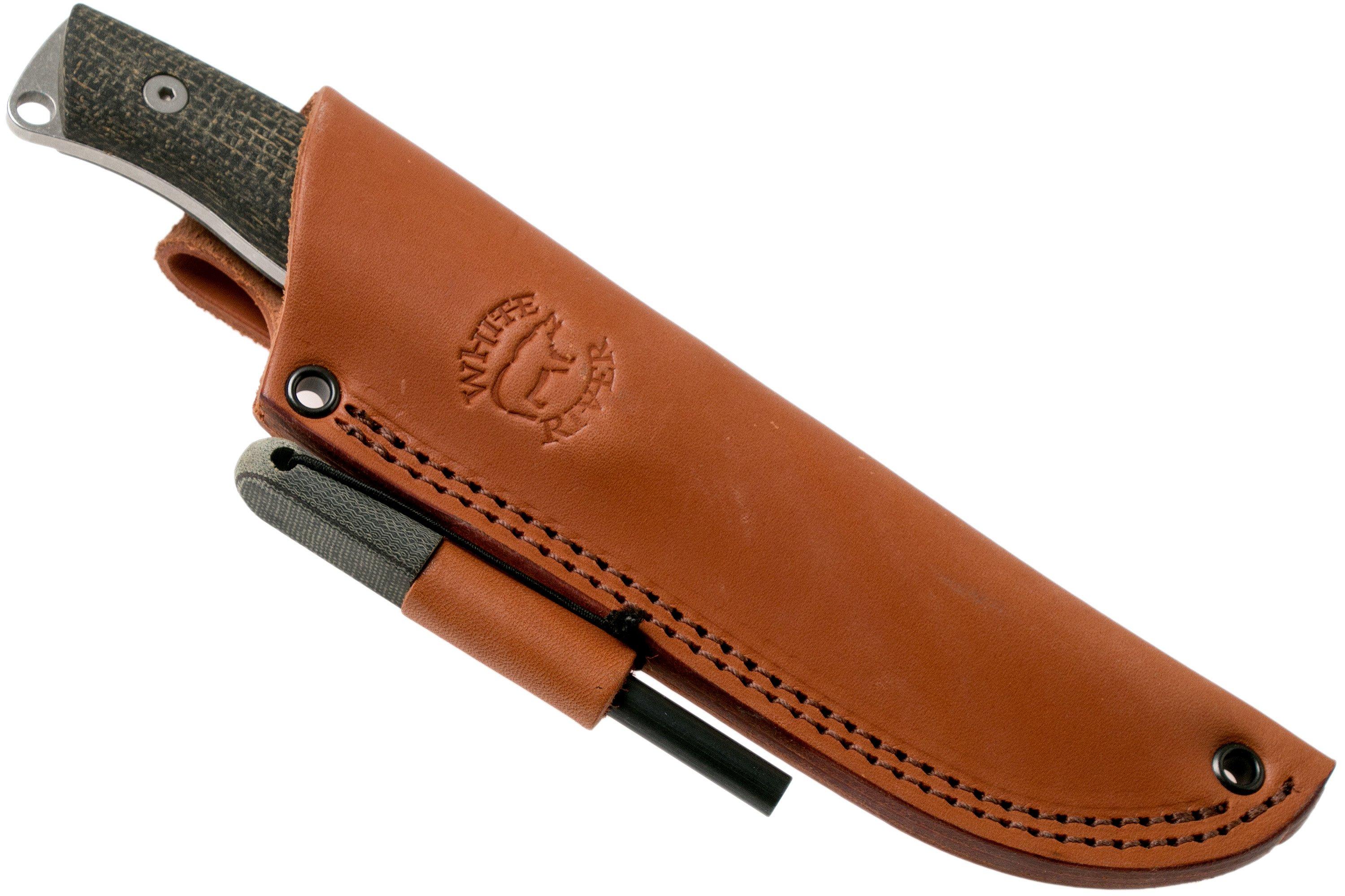 White River Knives Ursus 45 Black Burlap Micarta bushcraft knife