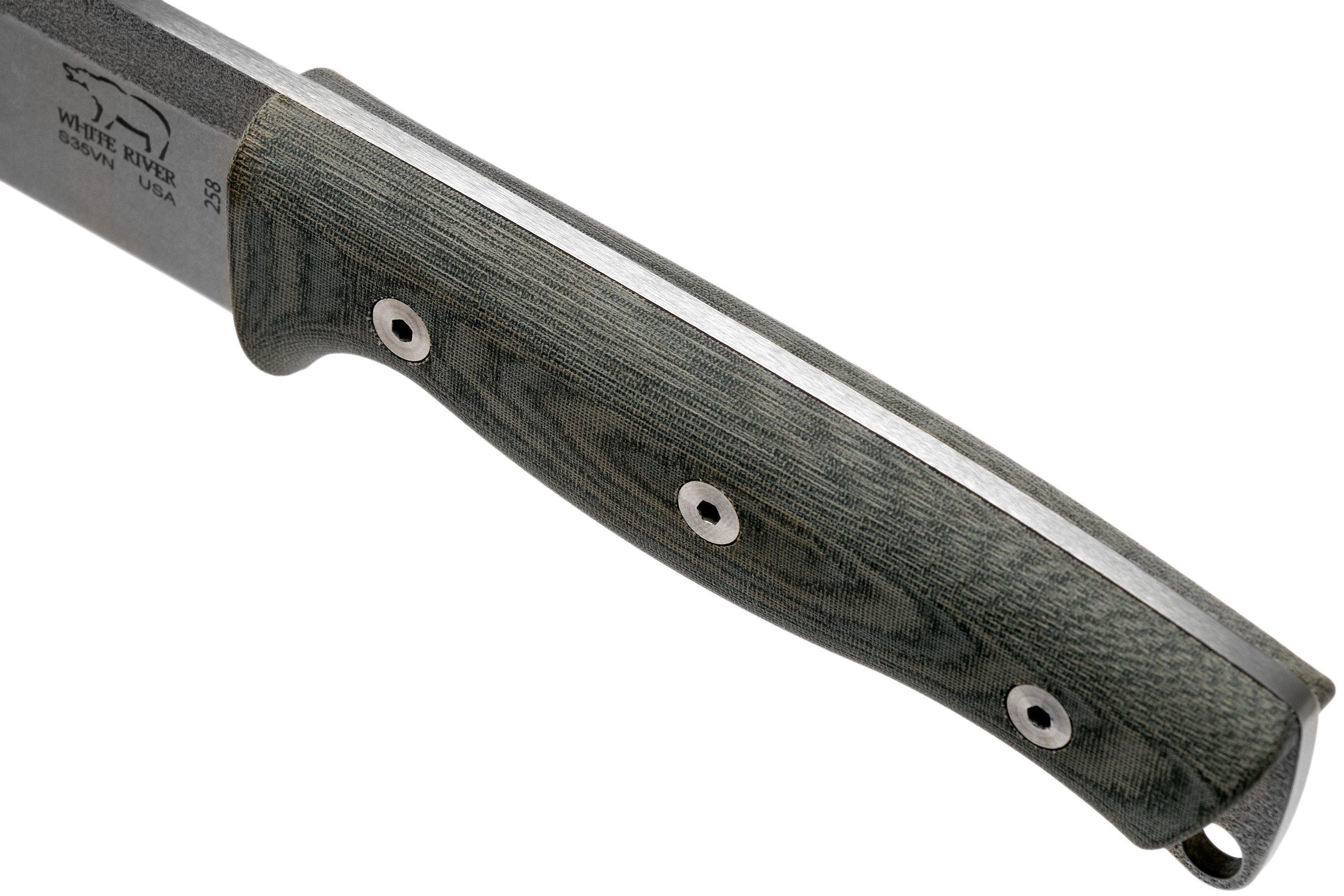 White River Knives Ursus 45 Black & OD Green Linen Micarta