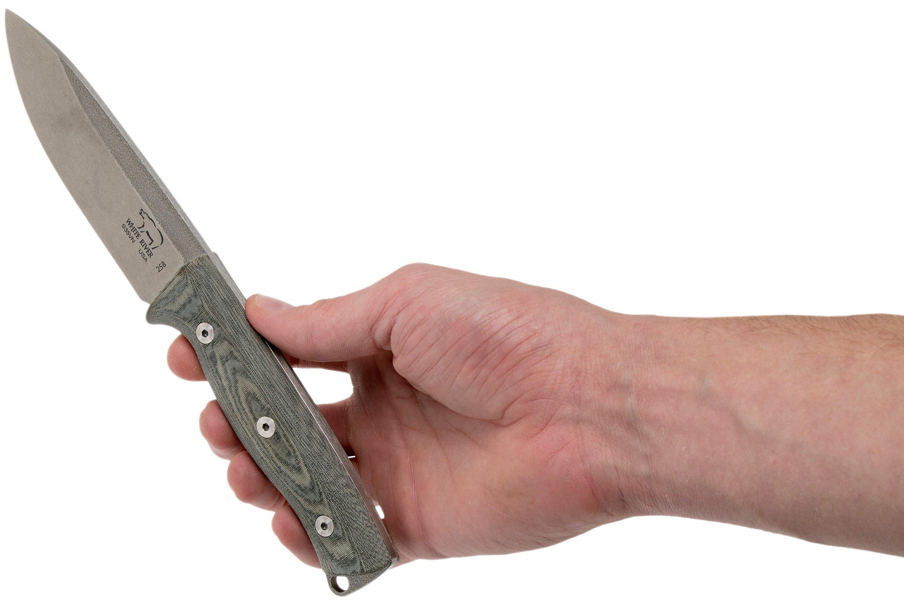 White River Knives Ursus 45 Black & OD Green Linen Micarta couteau de bushcraft Achetez à prix