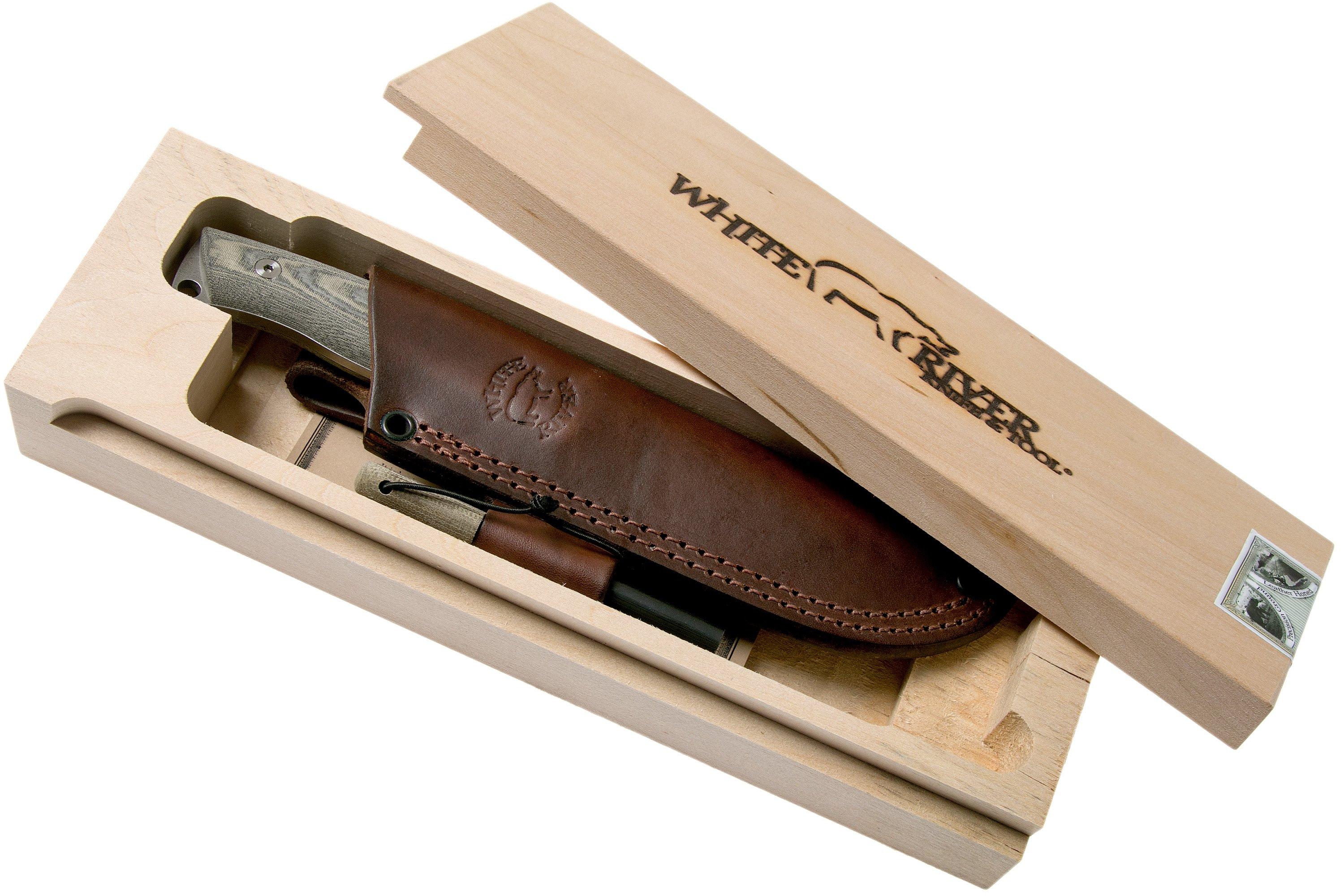 White River Knives Ursus 45 Black & OD Green Linen Micarta bushcraftmes