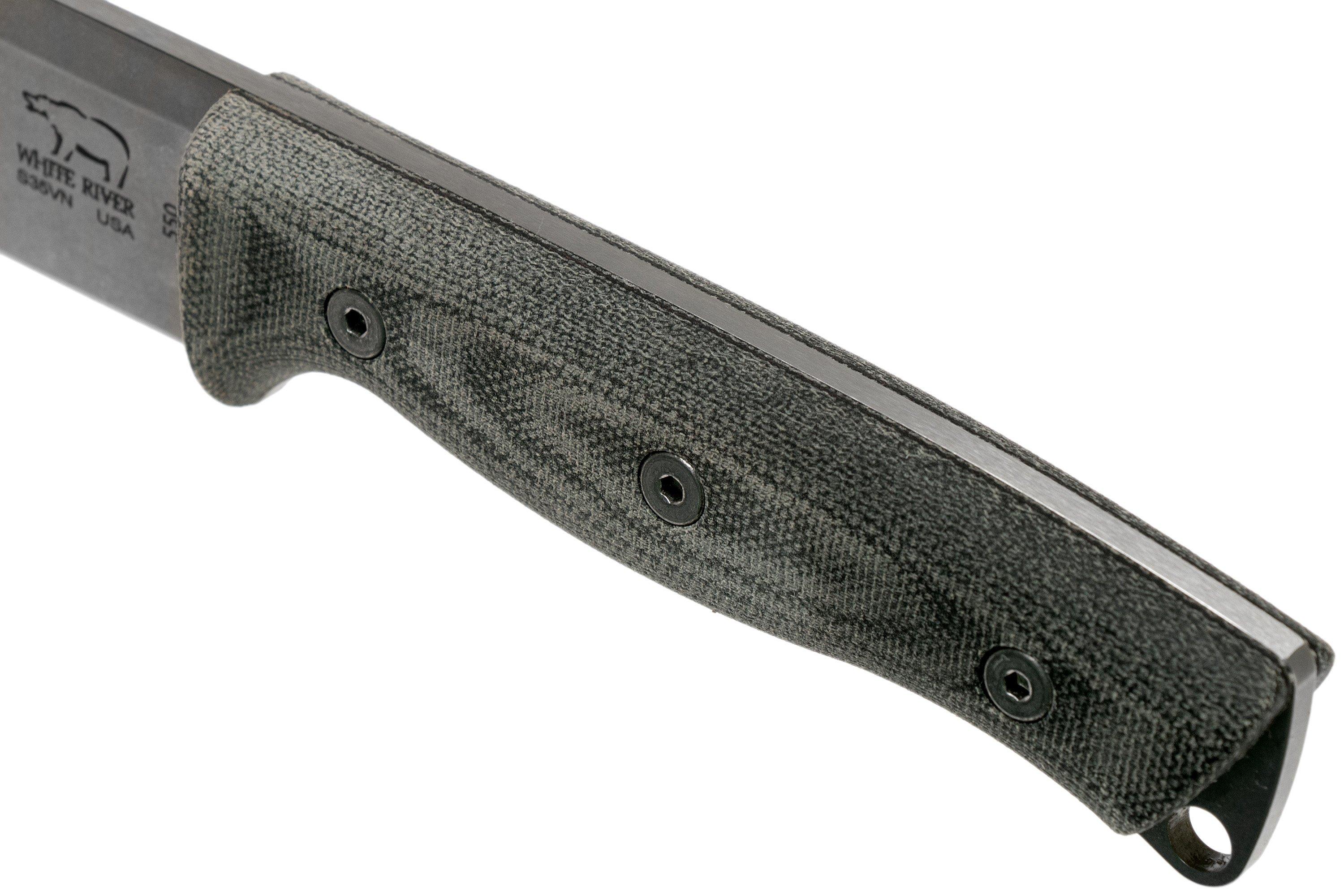 White River Knives Ursus 45 Black Canvas Micarta bushcraft knife