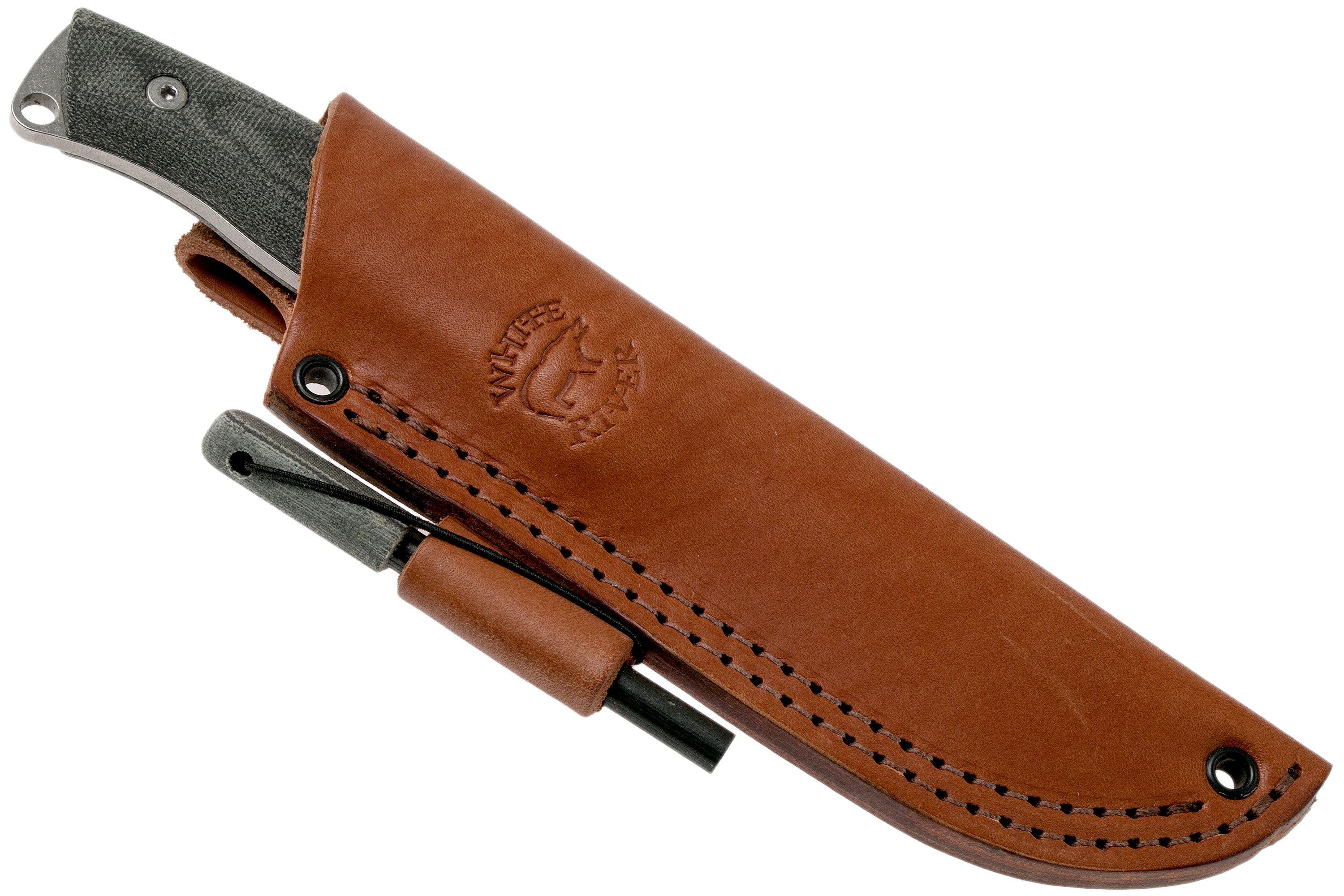 White River Knives Ursus 45 Black Canvas Micarta Bushcraftmesser