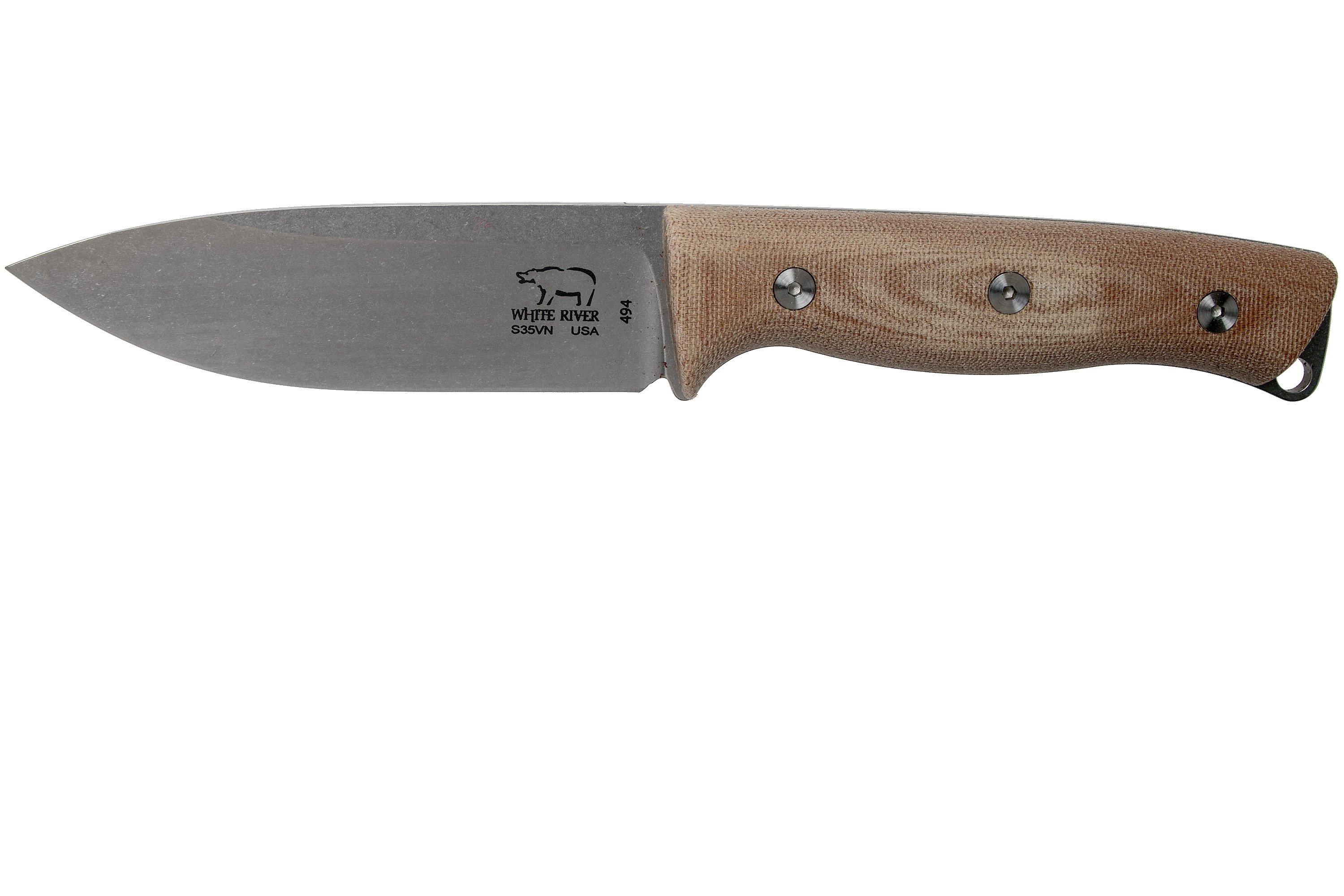 White River knives Ursus 45, Natural Canvas Micarta handle Advantageously shopping at