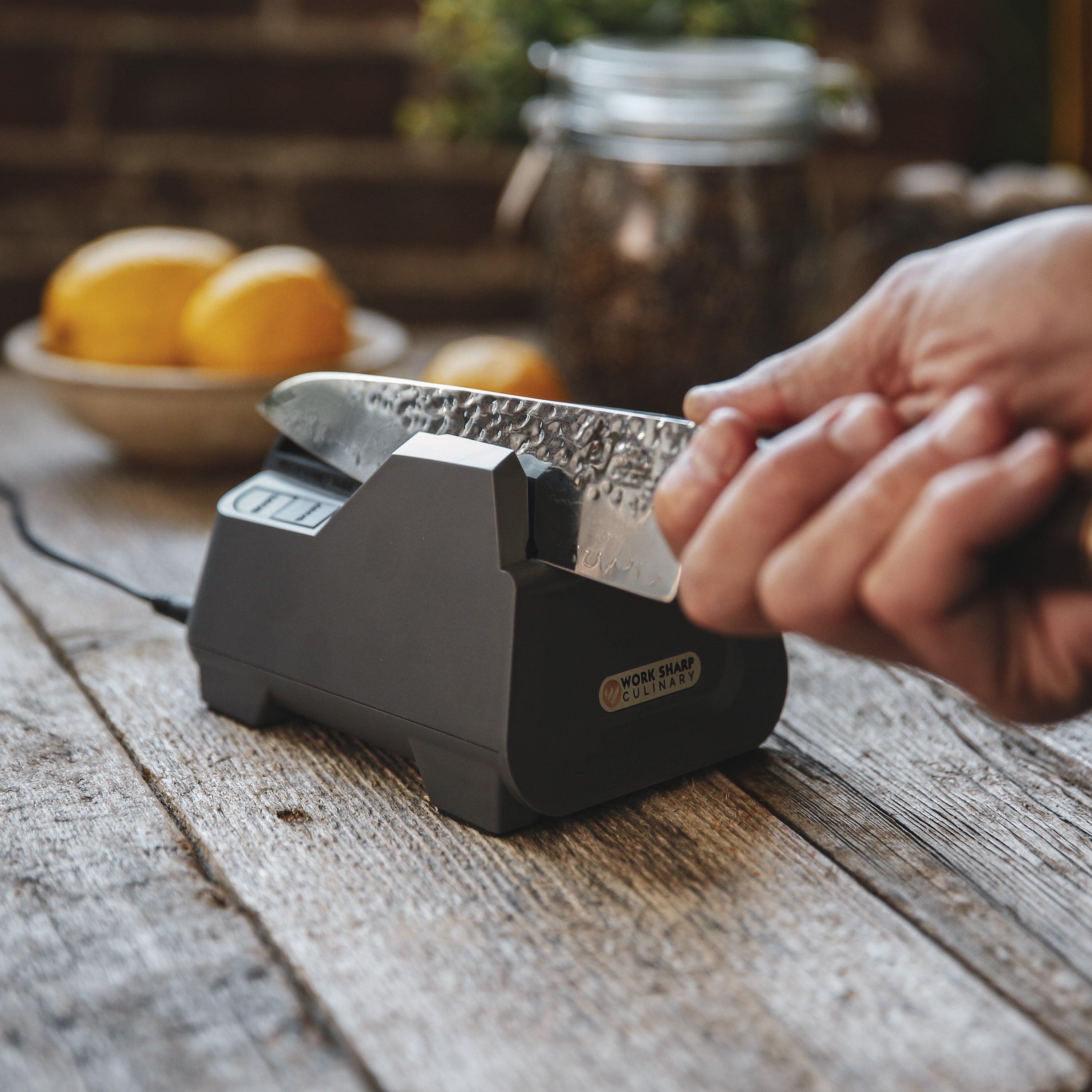 Work Sharp Electric Culinary E2 Kitchen Knife Sharpener - For Scissors,  Cleavers, Nakiri, Serrated & Paring Knives Black