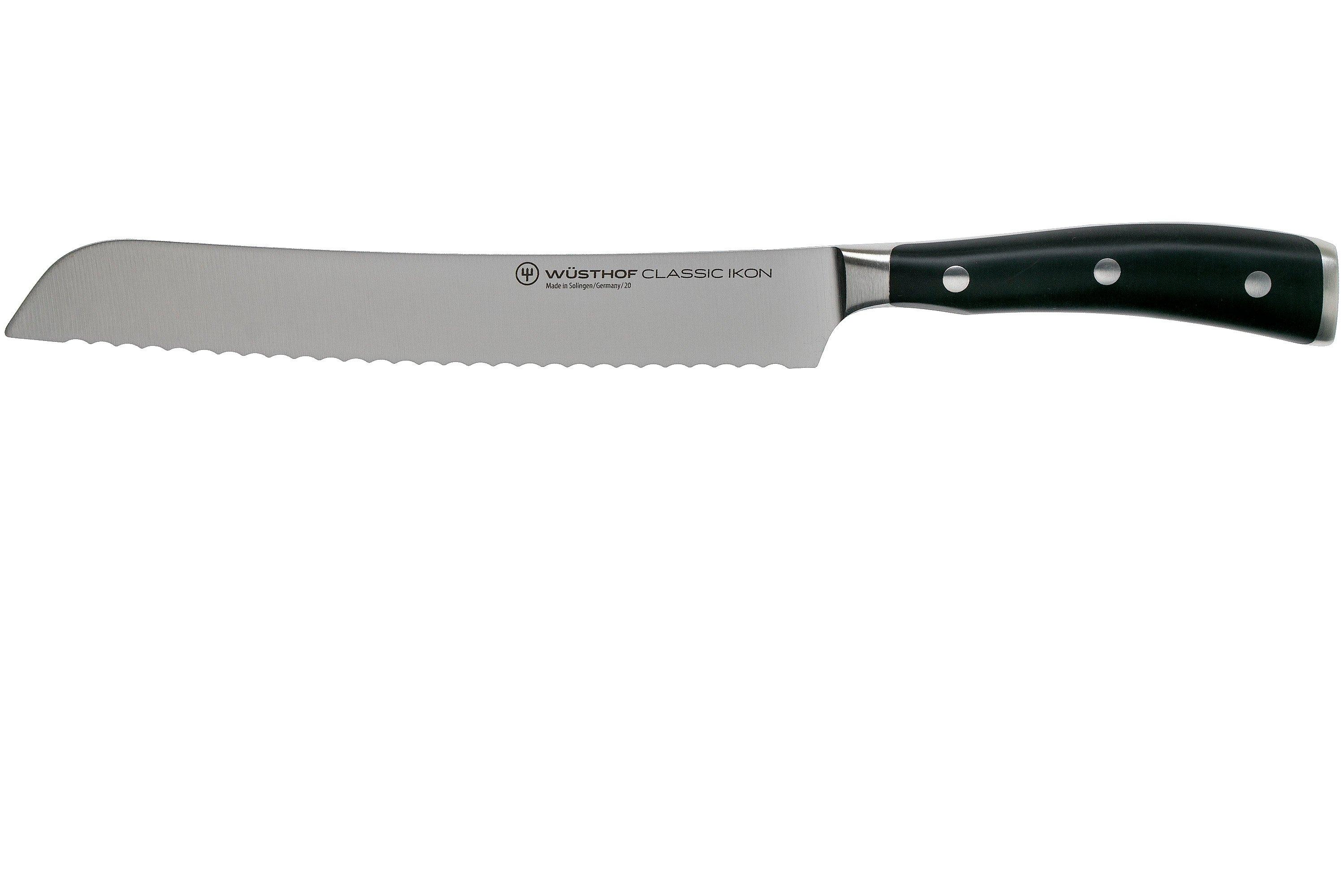 Coltello Da Pane Seghettato Wusthof Classic 20 Cm - Lama Forgiata Integrale - Impugnatura Ergonomica Nera - Made In Germany