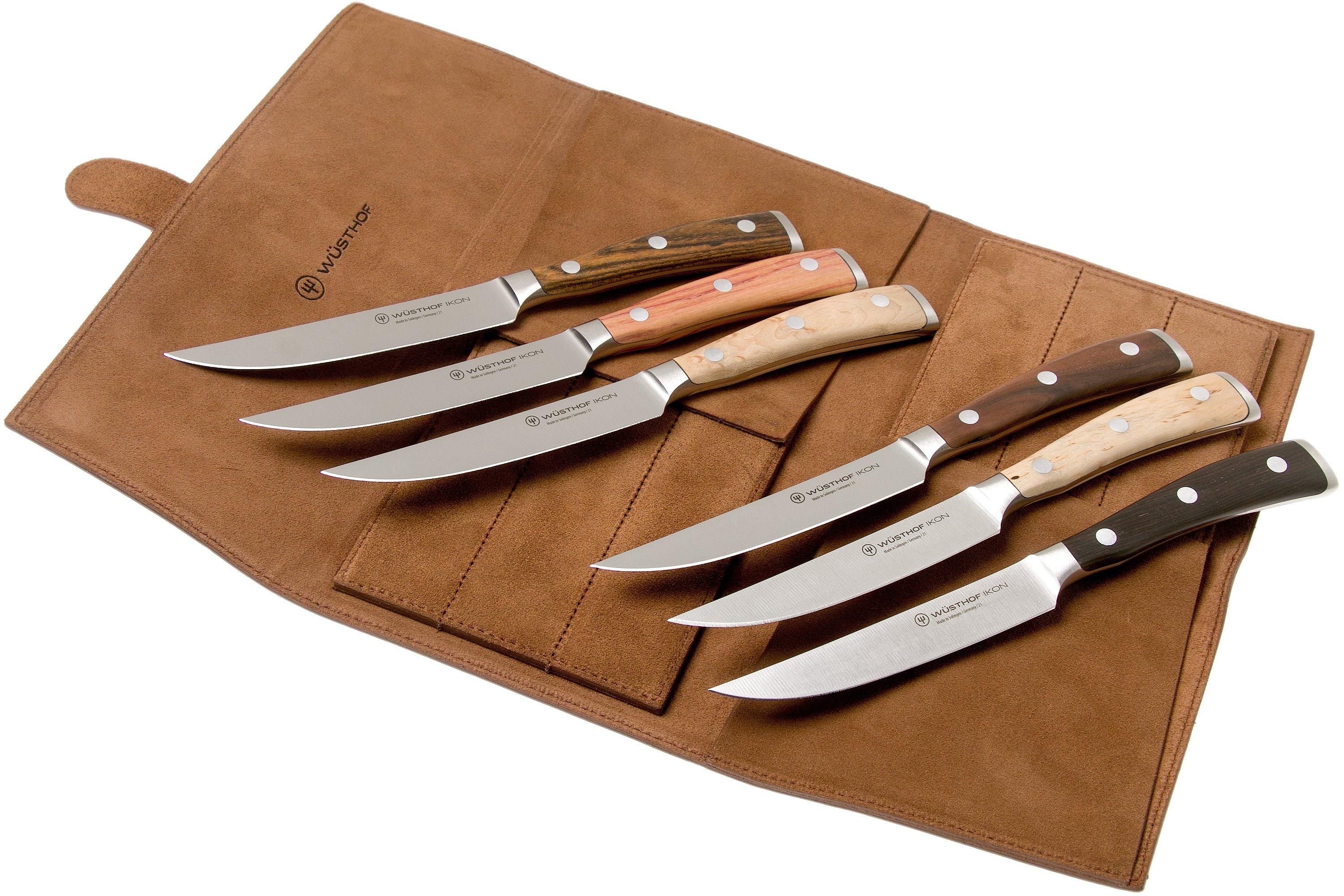 Wüsthof Ikon 1060560601, 6-piece steak knife set leather sheath