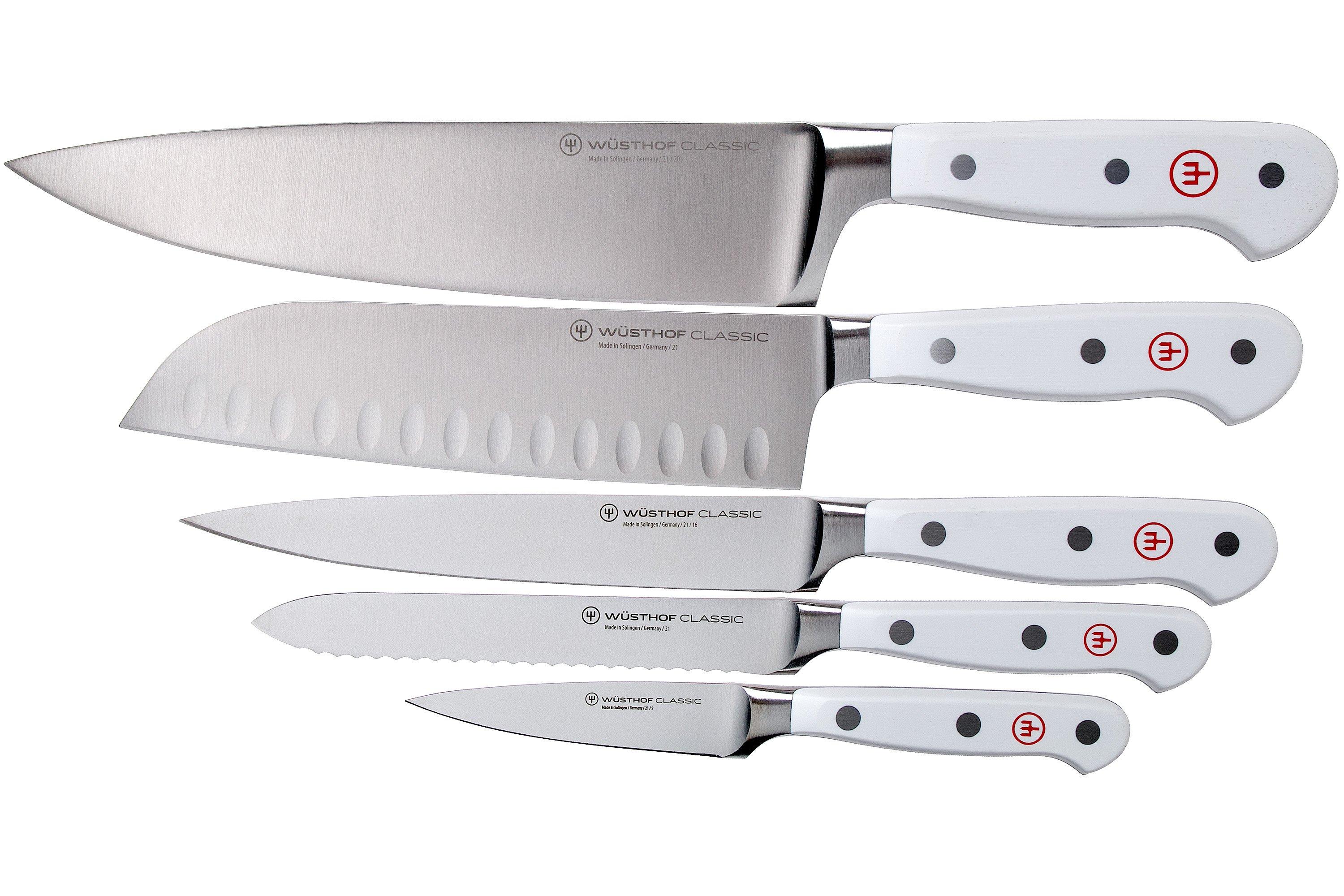 Wüsthof Classic White 6-piece knife set version santoku including block,  1090270601