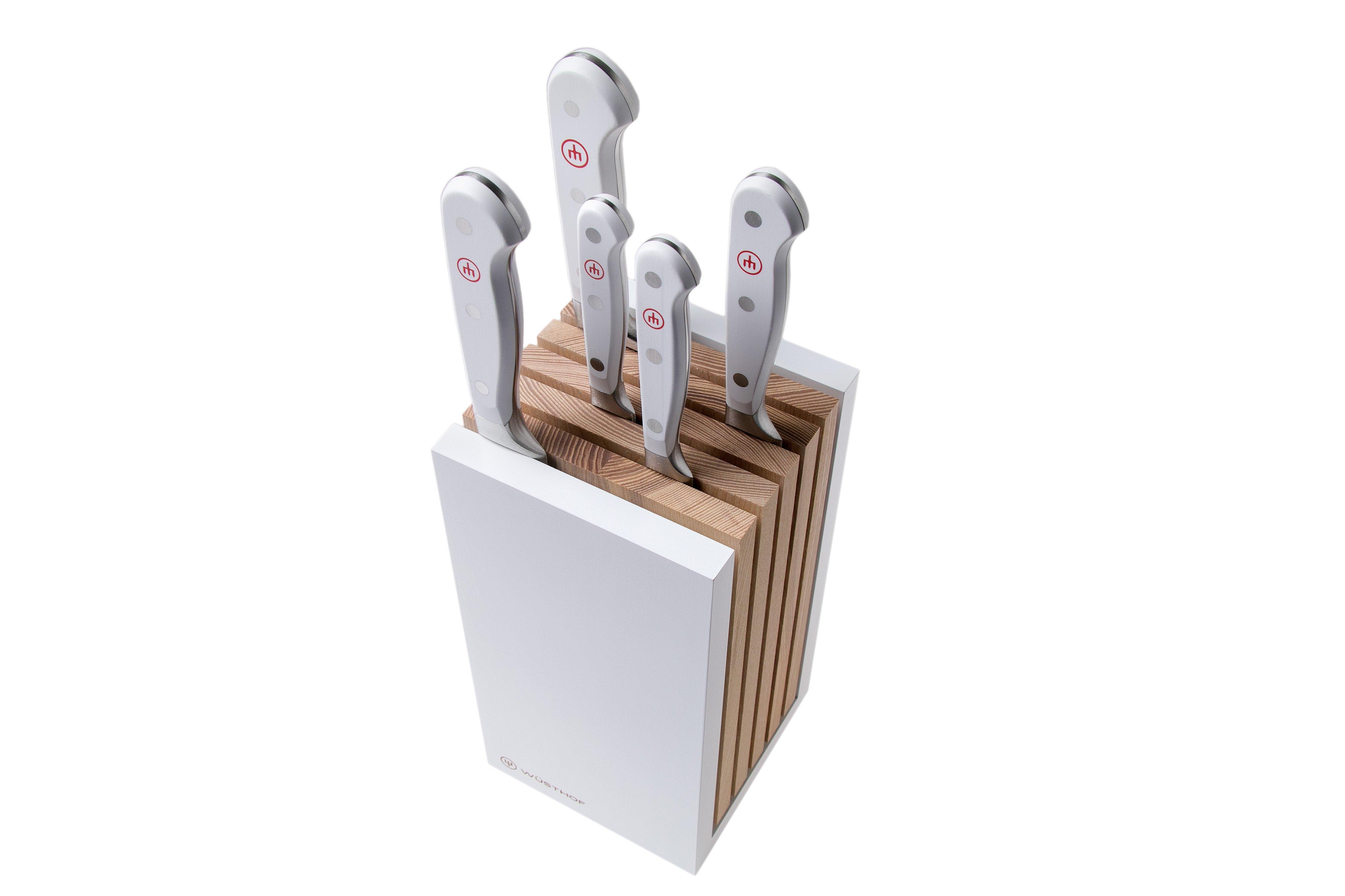 Wusthof Gourmet White Handle Knife Block Set