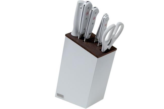 Kitchen Knife Block Set - White