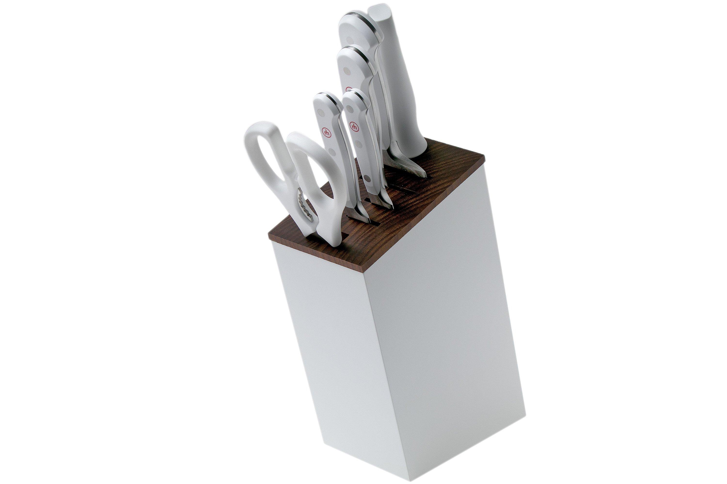 Kitchen Knife Block Set - White