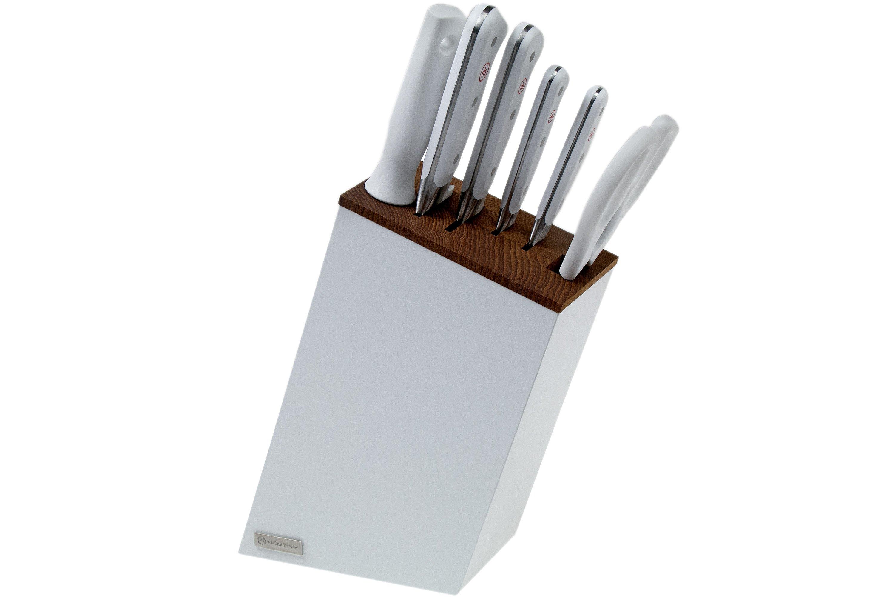 Wüsthof Classic knife set 6-pieces White bread knife version with slim knife  block