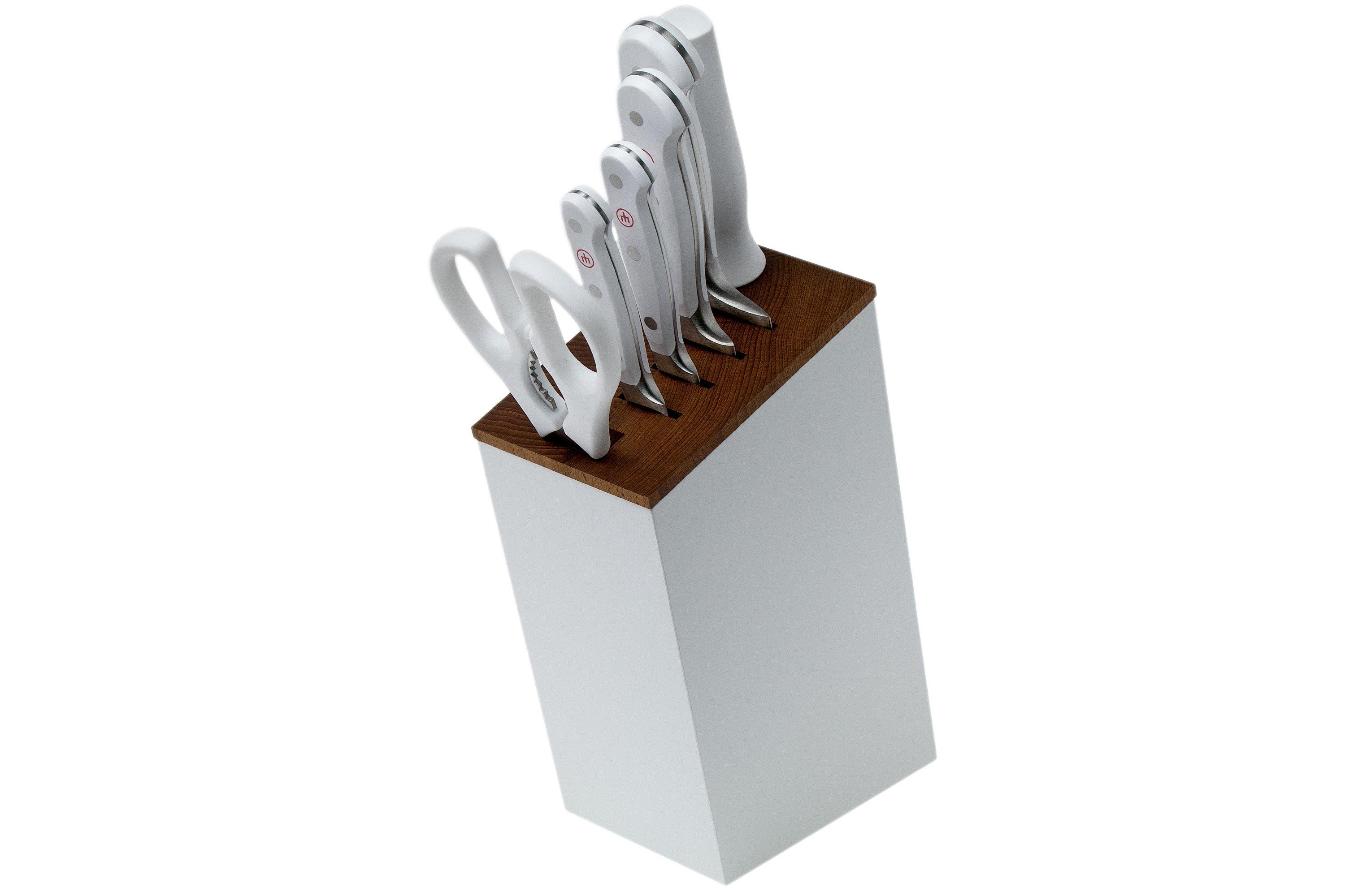 Wusthof Classic White knife block with 6 items Santoku version - Shopdecor  Europe