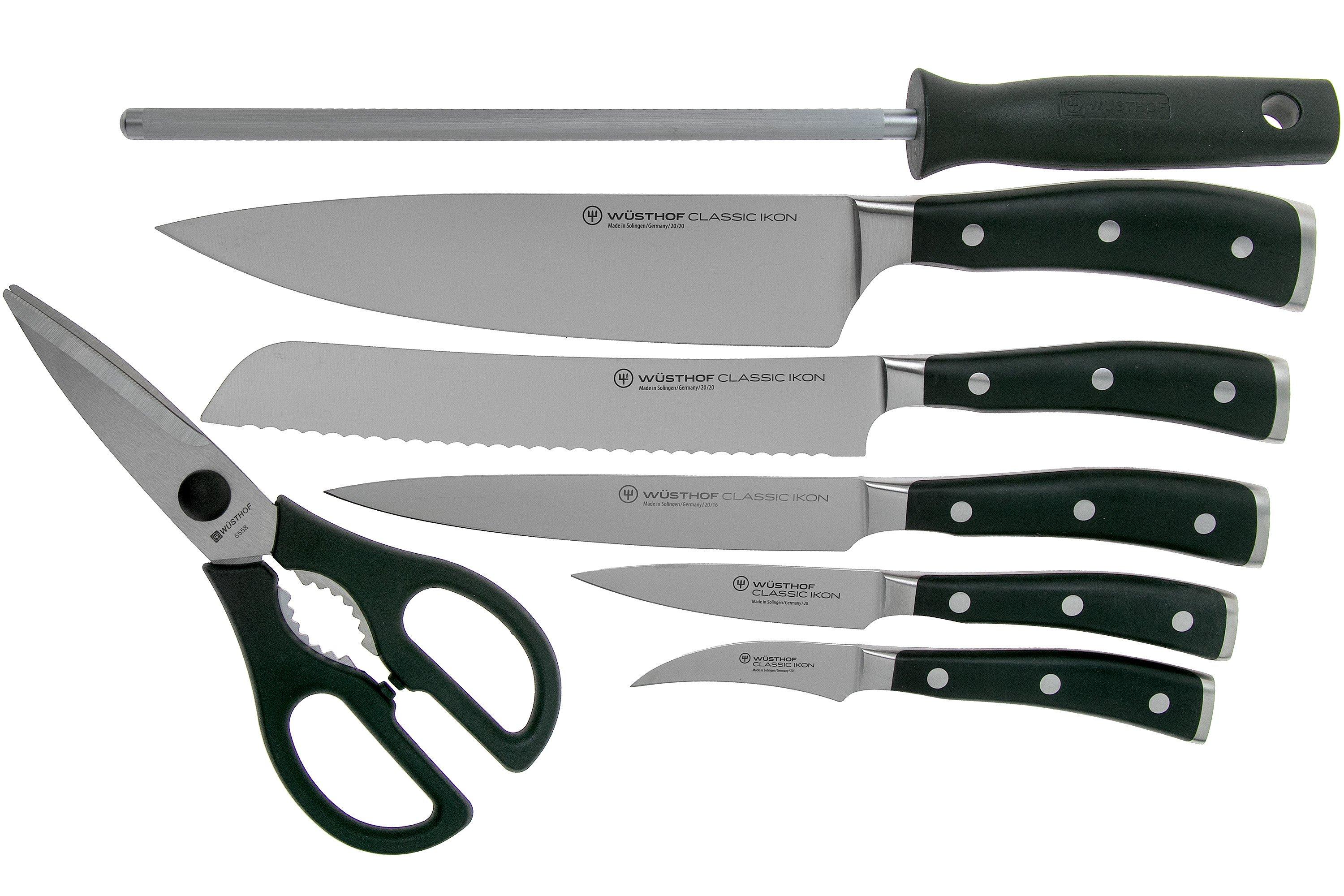 Wusthof Classic Ikon 6 Piece Steak Knife Set with Wood Case (Black Handles)