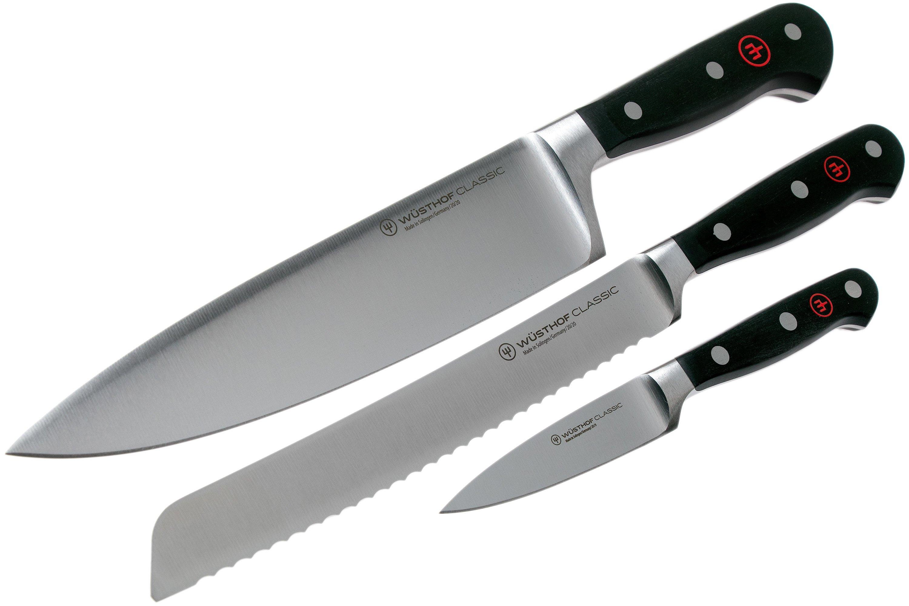 Wusthof Classic Series Chef Bread Paring Knife 3 Pc Set