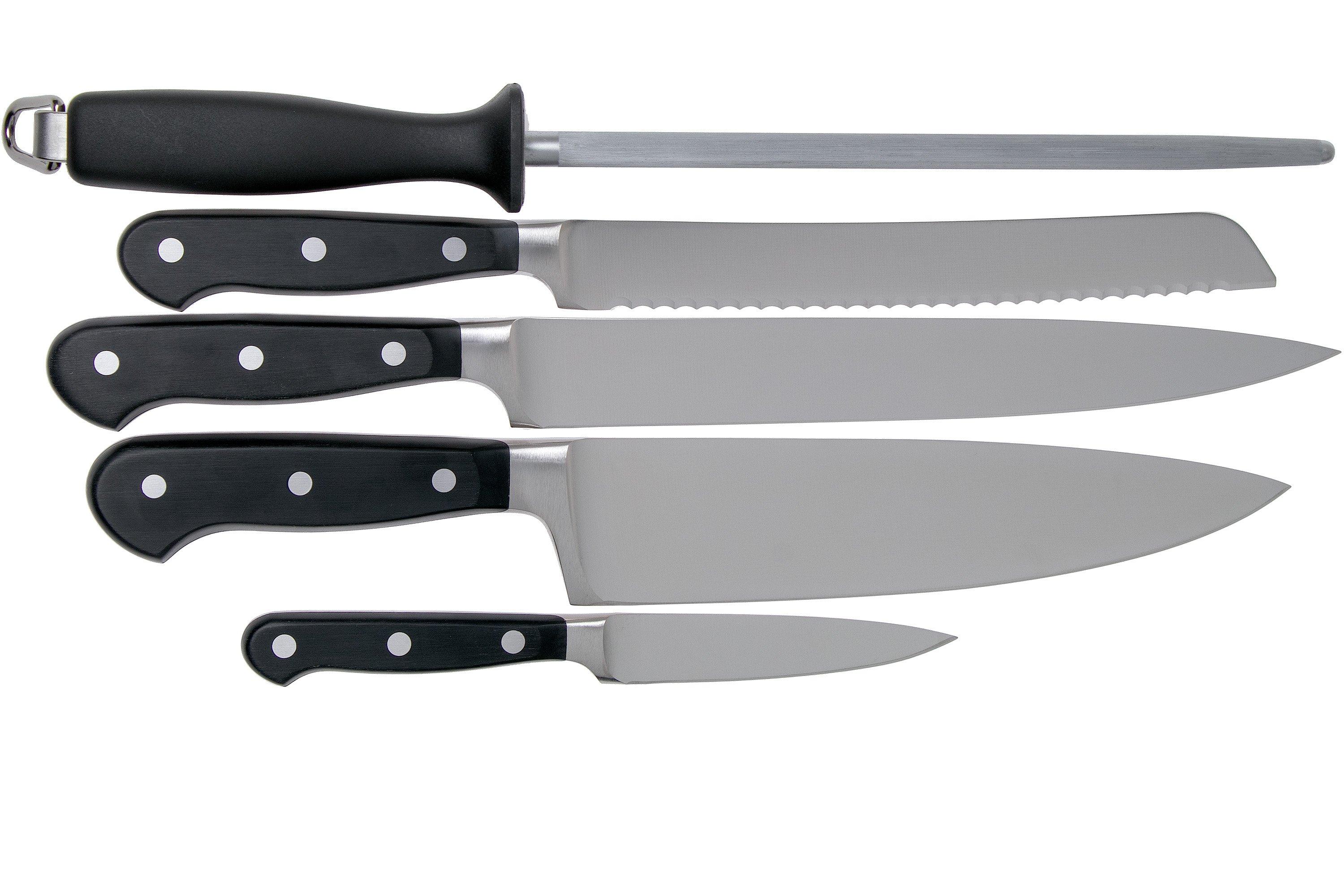 Wüsthof Classic White 5-piece knife set version santoku including