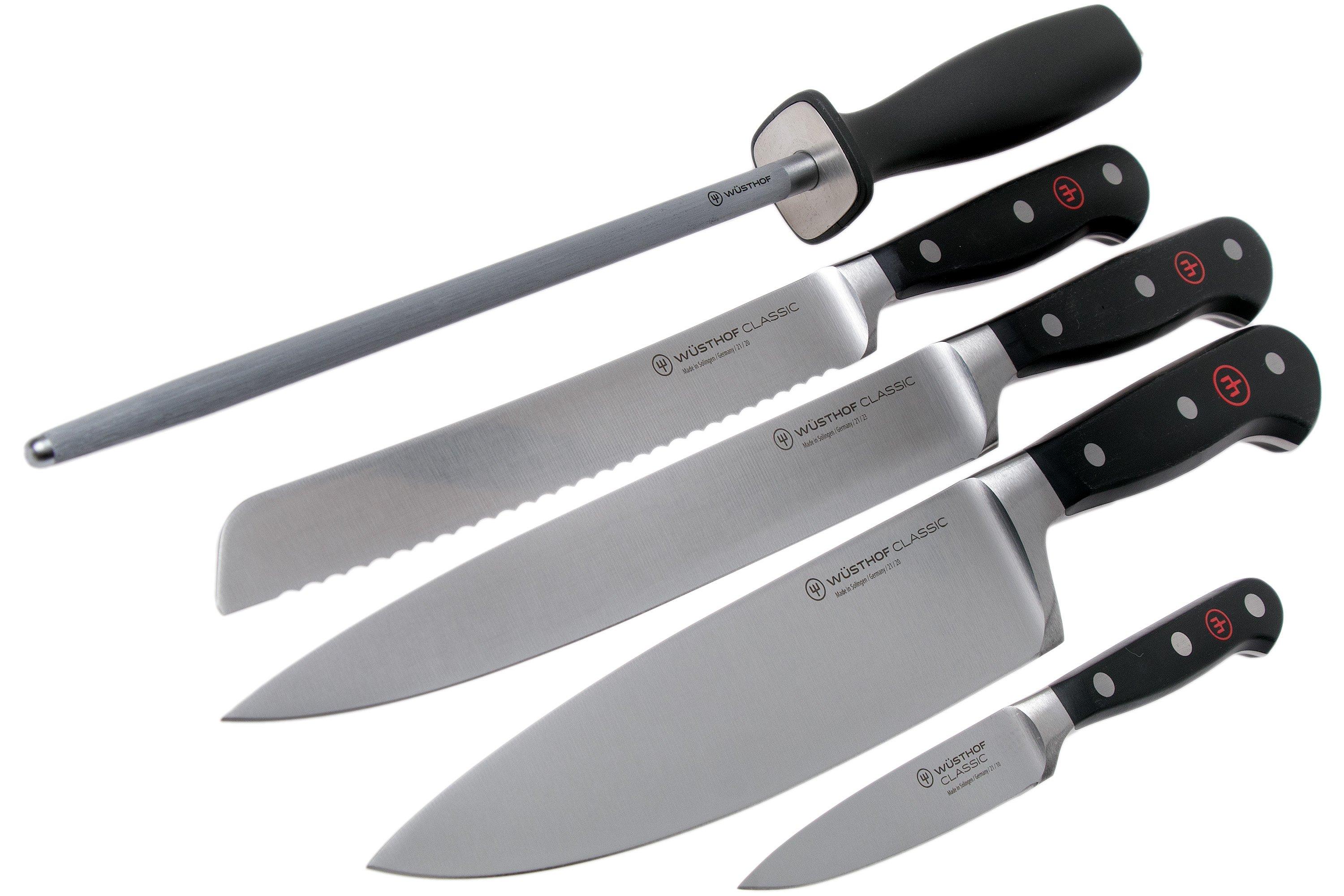 Wüsthof Classic White 5-piece knife set version santoku including