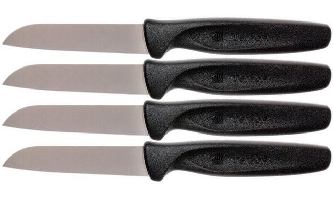 Image for Wüsthof straight paring knife, 4-piece set, WU3013B, black