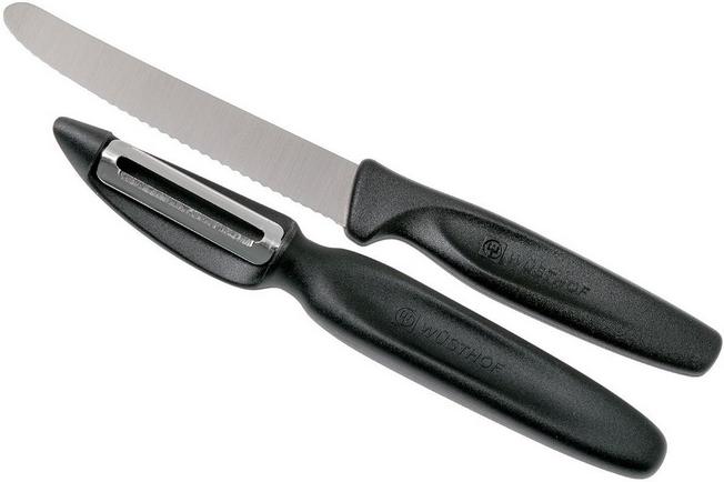 Wüsthof couteau à éplucher + économe noir, 9314-3