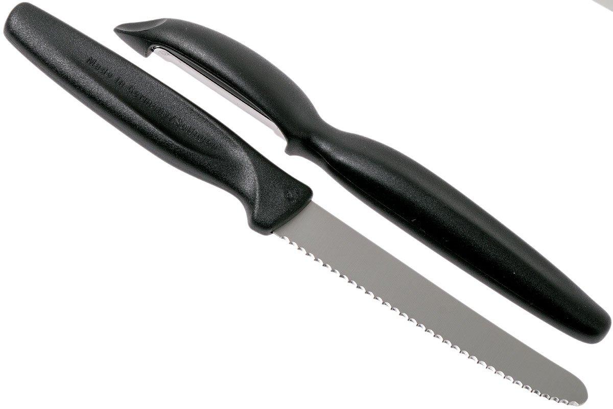 Wüsthof couteau à éplucher + économe noir, 9314-3