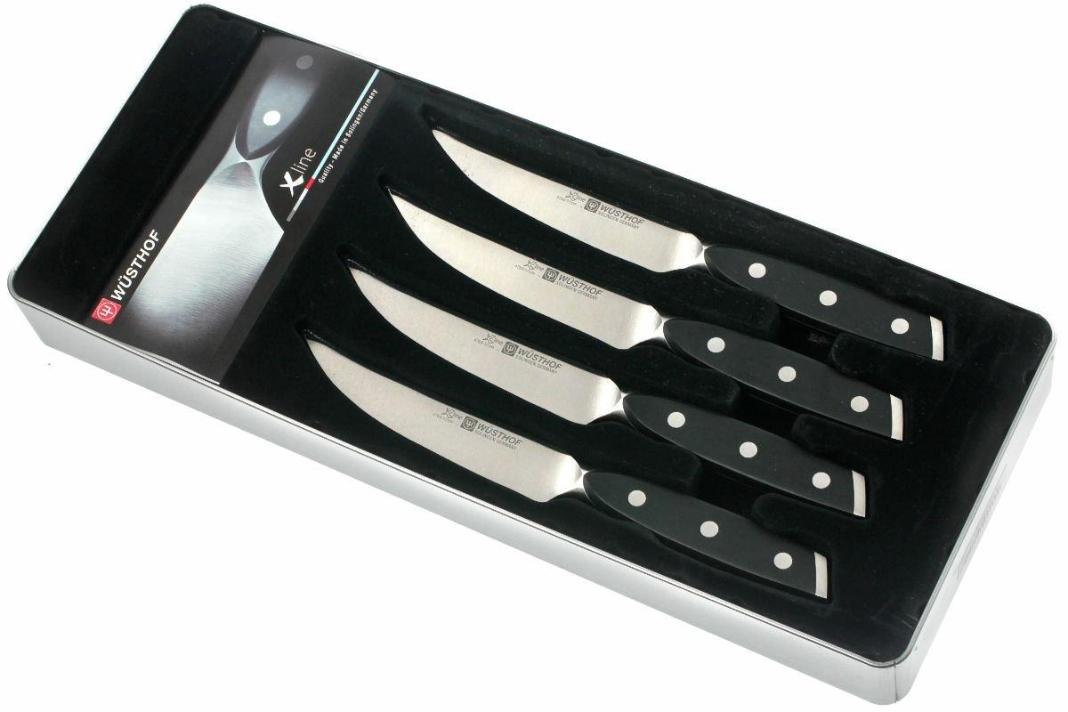 Wusthof Xline steak knife set of 4. Blade length 12,2 cm