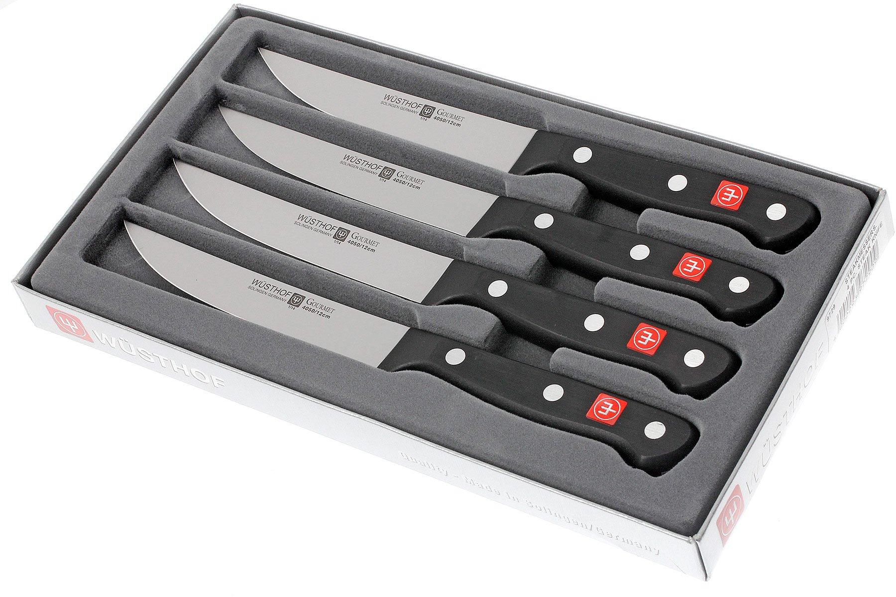 Wusthof Gourmet 4 Piece Steak Knife Set, Stainless Steel/Black