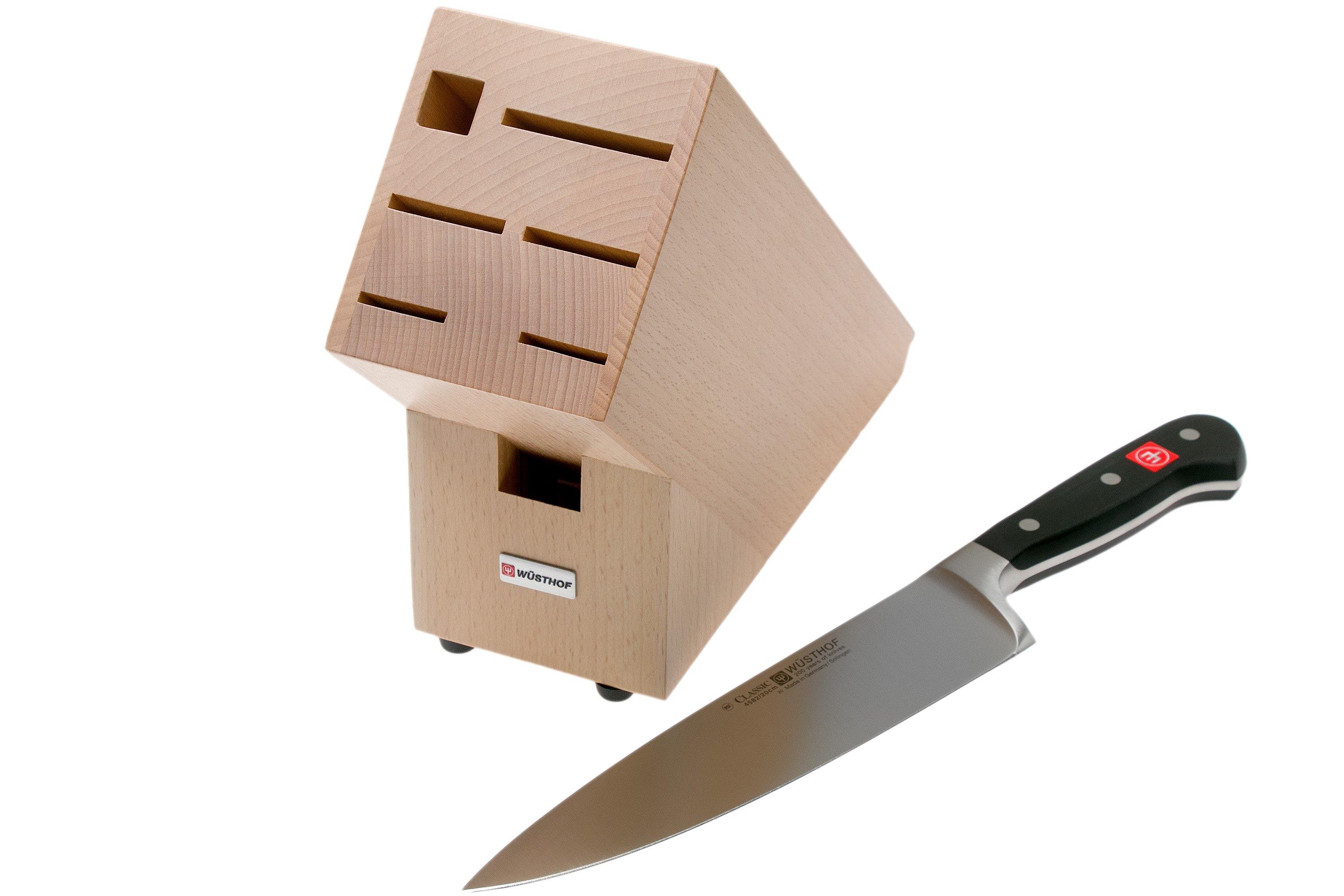 Wüsthof 2-in-1 Classic knife block including 20 cm chef's knife, beech ...