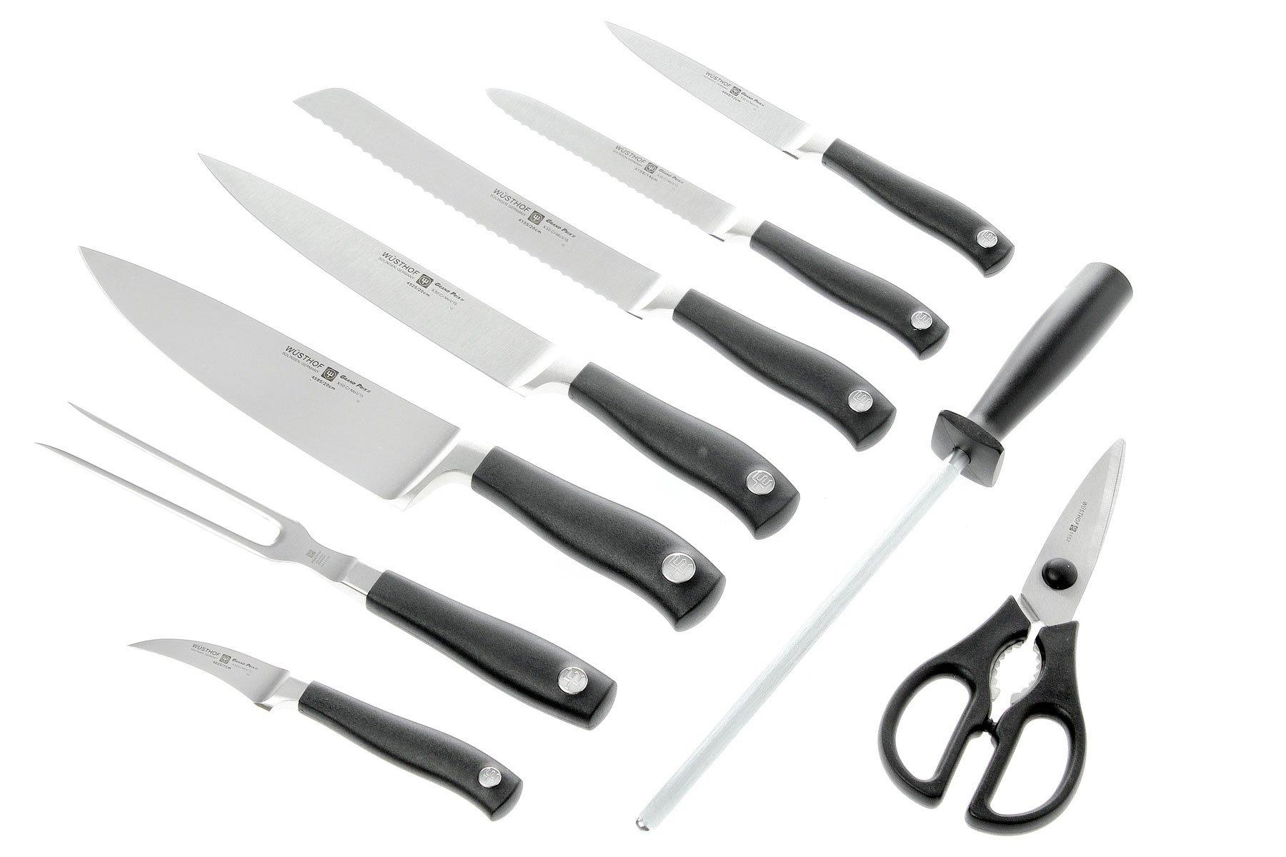 Wüsthof 8792, Grand Prix II 9 Piece Kitchen Knife Set w/ Knife Roll Bag