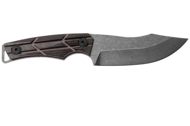 Afbeelding voor WOOX Bad Boy Hunter BUKNF06101 Acid Stonewashed D2, X-Grip Brown Micarta, jachtmes