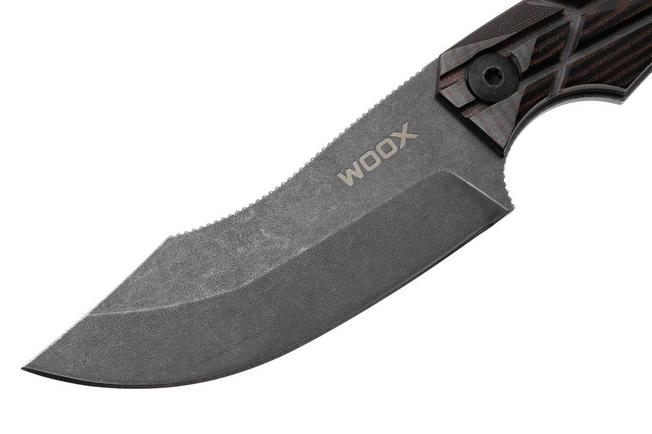 Afbeelding voor WOOX Bad Boy Hunter BUKNF06101 Acid Stonewashed D2, X-Grip Brown Micarta, jachtmes