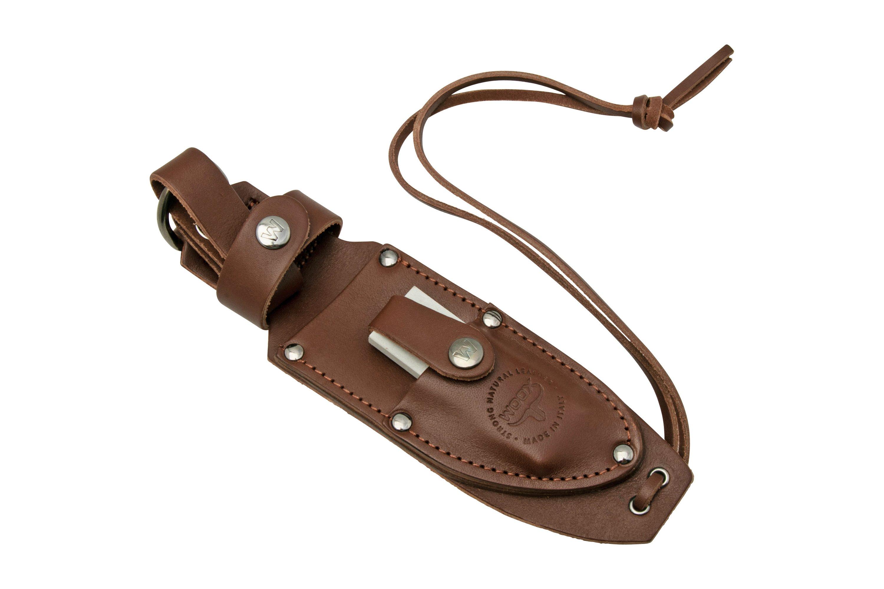 Woox Rock 62 Sheath BUSHT00101 leather sheath with Arkansas