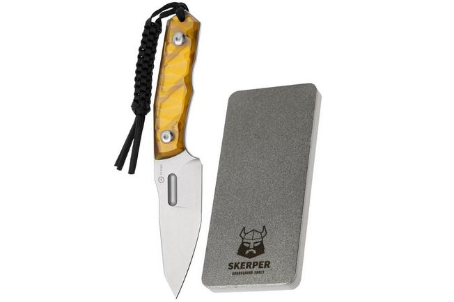 Afbeelding voor CIVIVI Propugnator C23002-3 Polished Yellow Ultem, vaststaand mes met Skerper Pocketslijpsteen