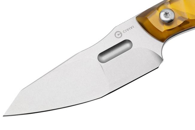 Afbeelding voor CIVIVI Propugnator C23002-3 Polished Yellow Ultem, vaststaand mes met Skerper Pocketslijpsteen