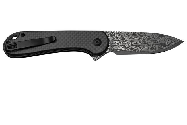 Afbeelding voor Civivi Elementum II C18062PB-DS1 Carbon Fiber Black G10, Damascus met GRATIS KaTO kaartspel